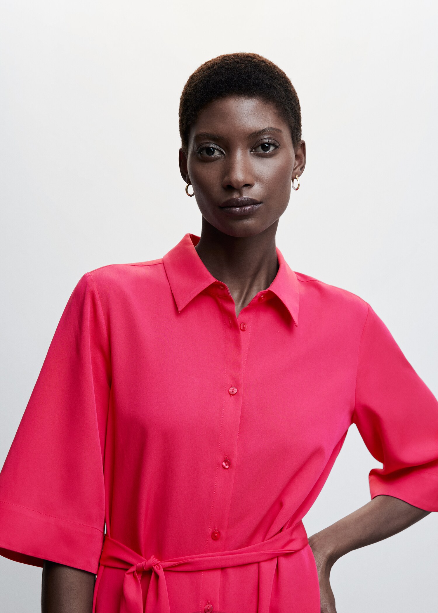 Bow shirt dress - Details of the article 1