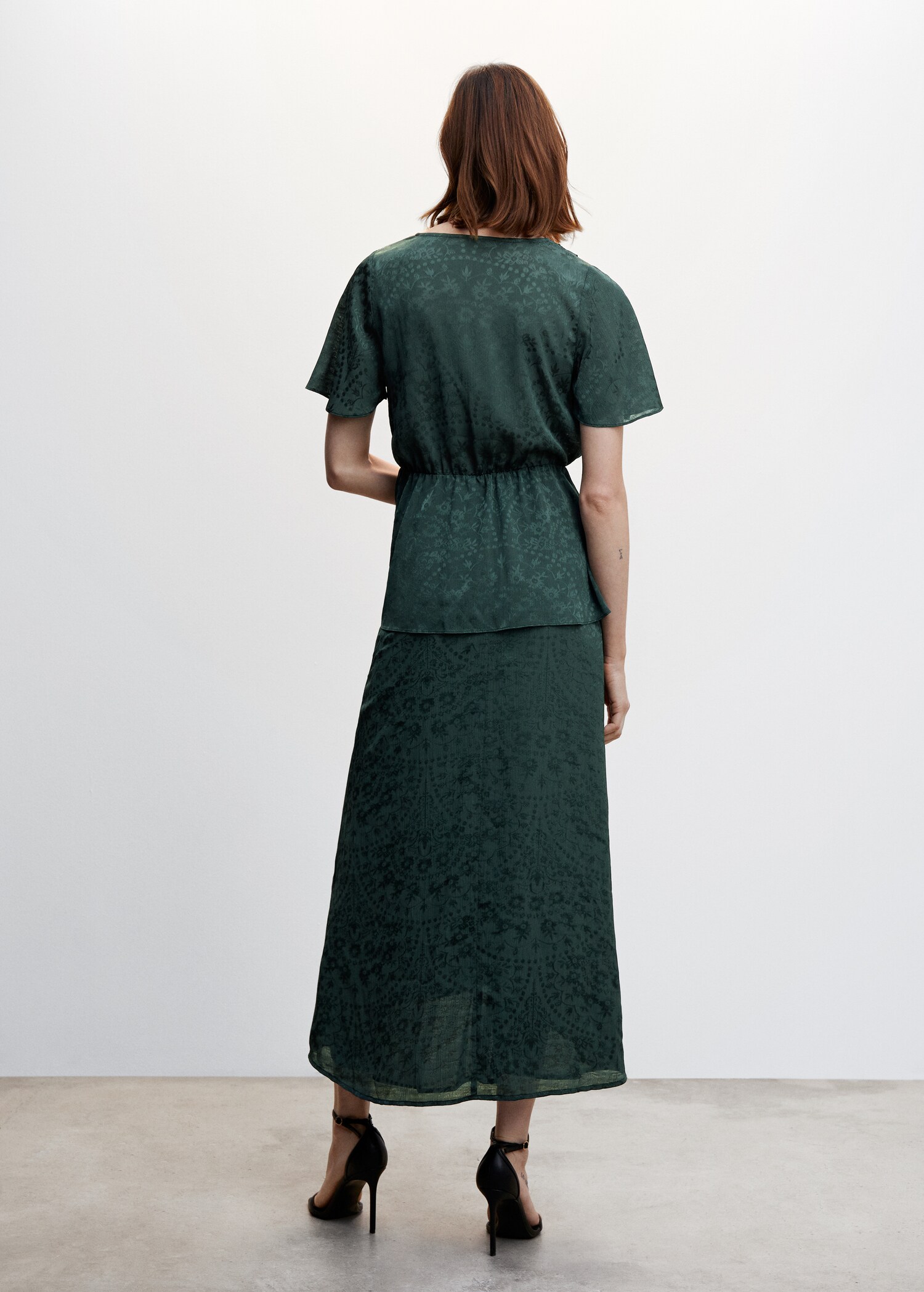 Jacquard midi-skirt - Reverse of the article