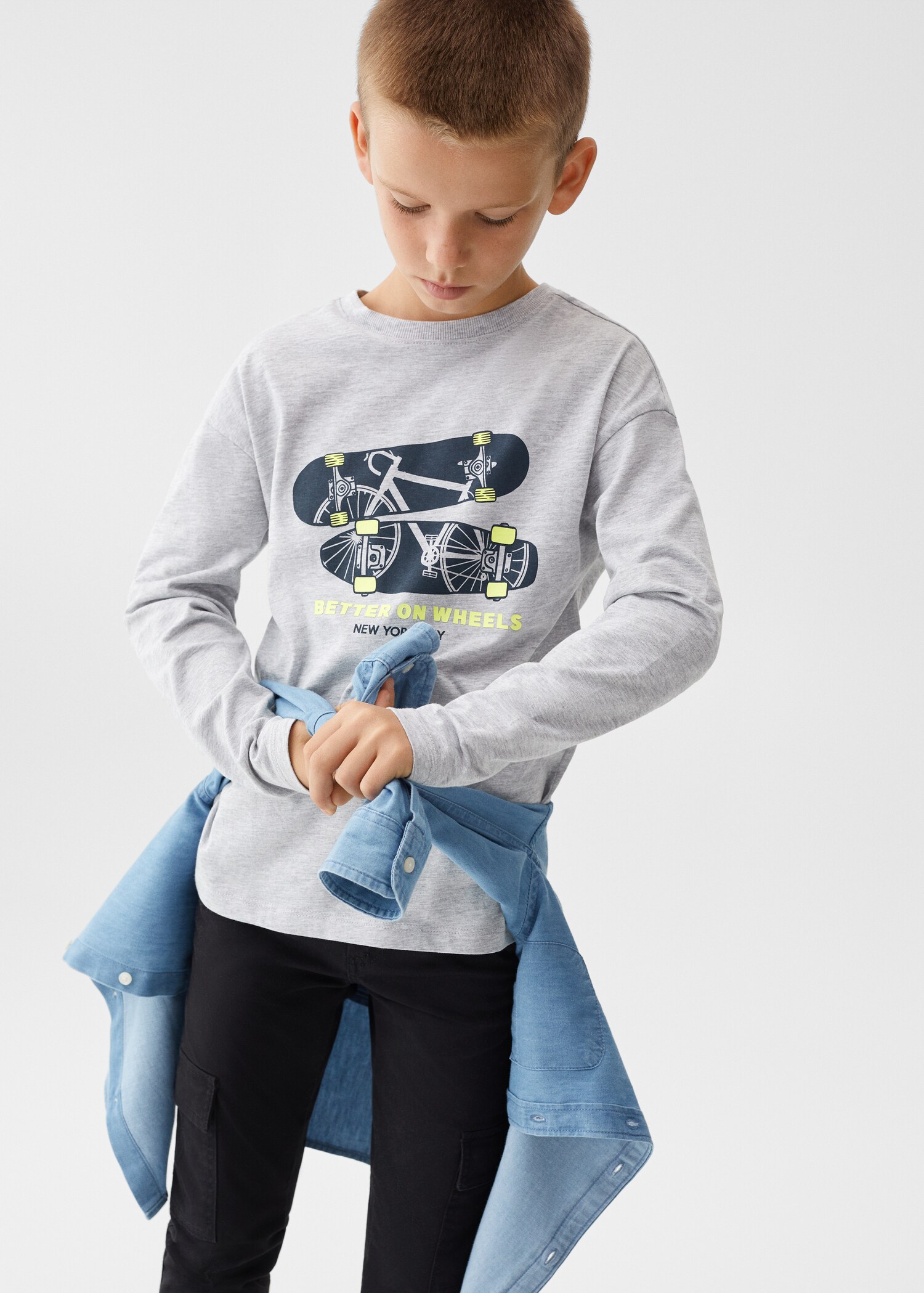 Printed long sleeve t-shirt - Medium plane