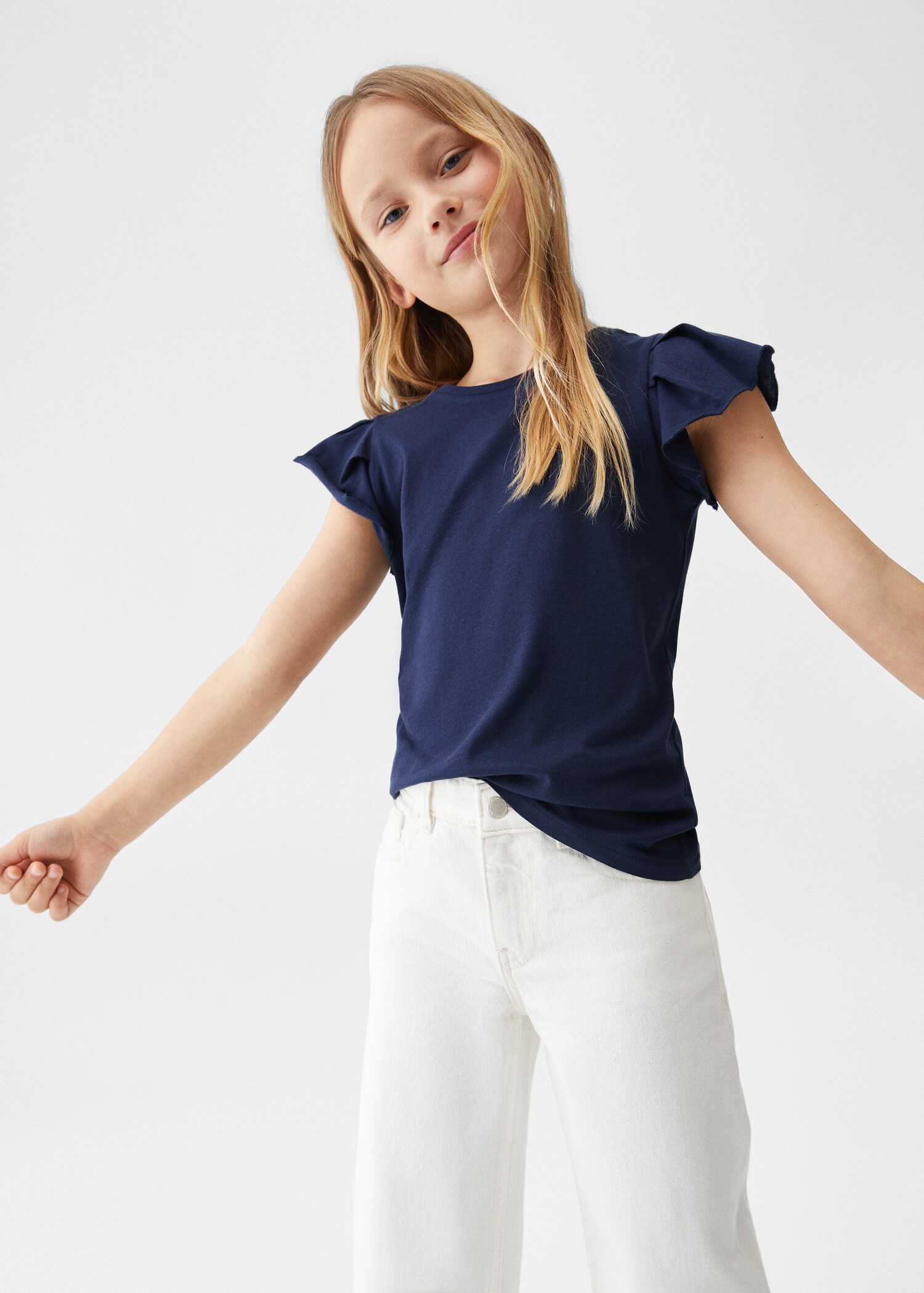 T-shirt volants manches courtes - Plan moyen