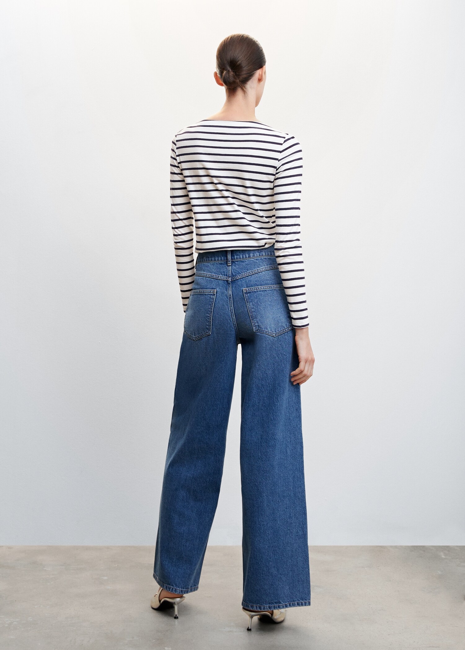 Cotton boat neck t-shirt - Reverse of the article