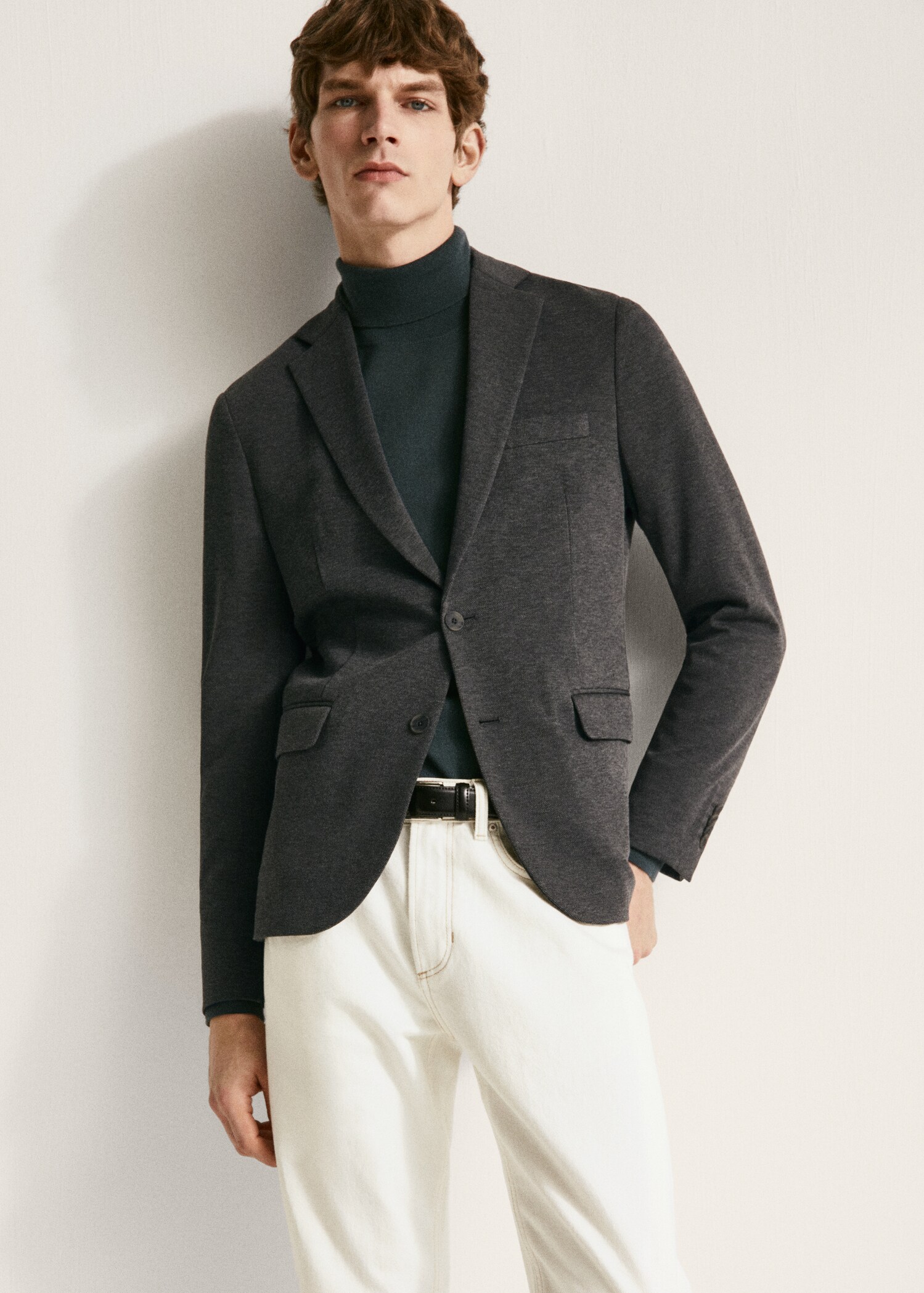 Blazer mikrostruktur slim fit - Rincian barang 5