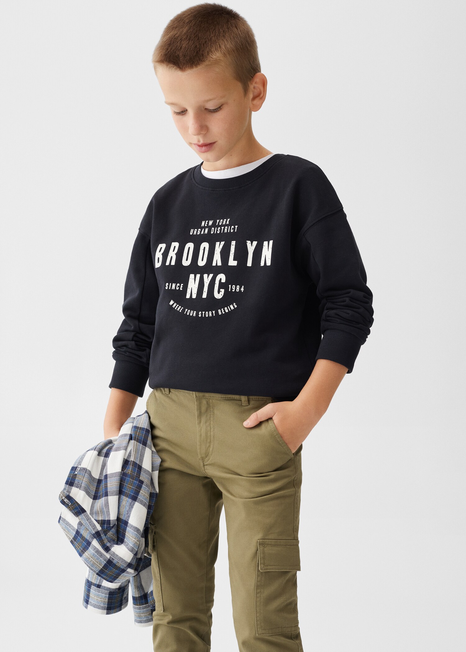 Pantalon cargo coton - Plan moyen