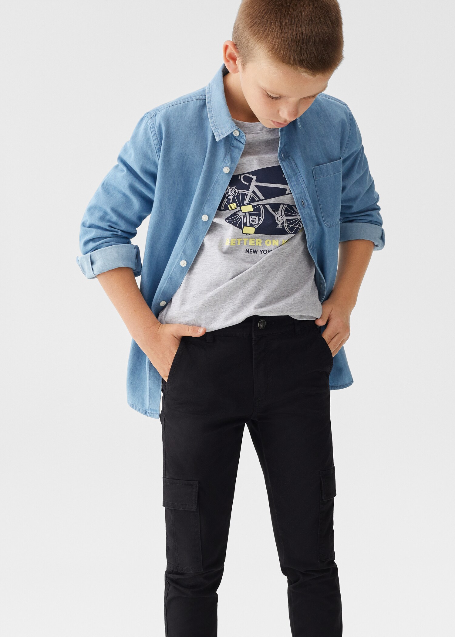 Pantalon cargo coton - Plan moyen