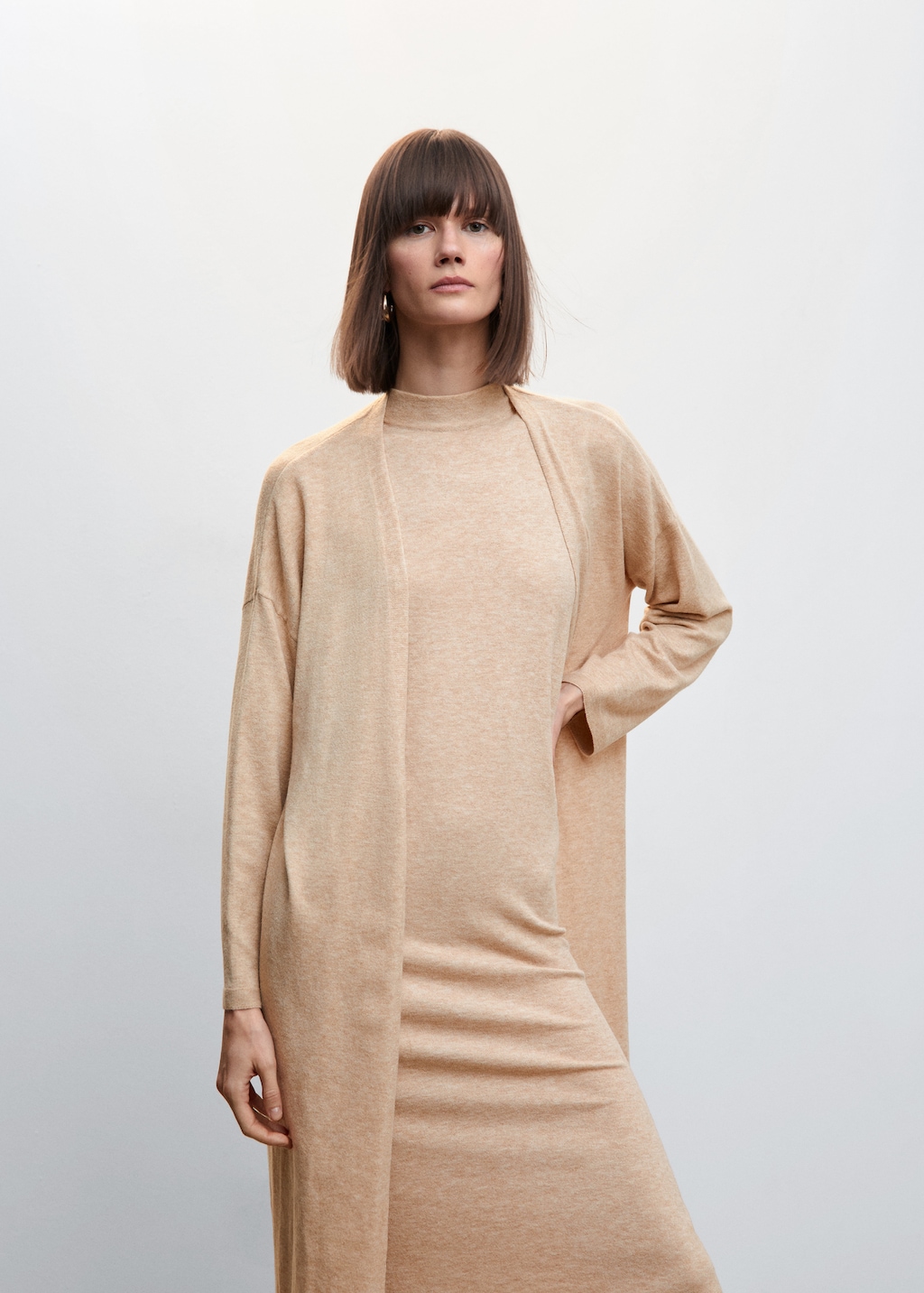 Long knit cardigan