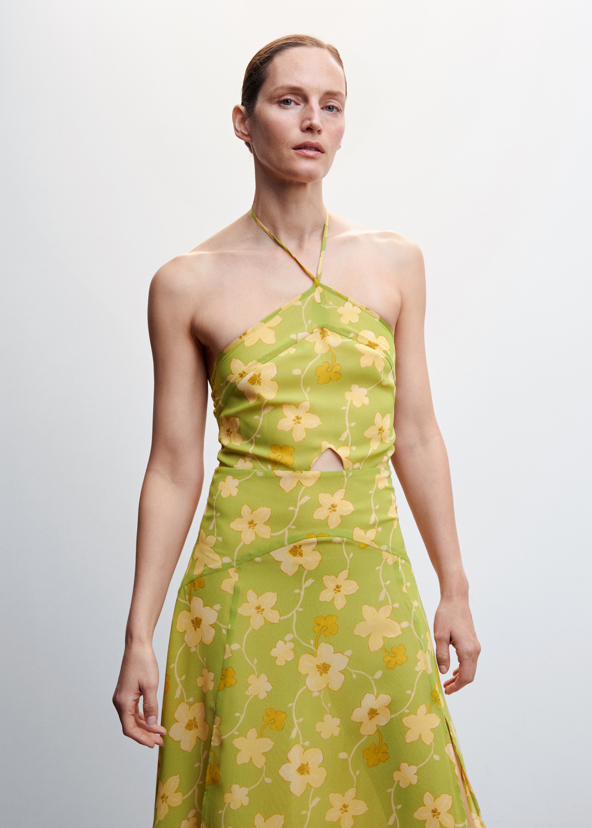 Vestido Estampado Floral Vestido Amarillo Flores Mango Top Vestido