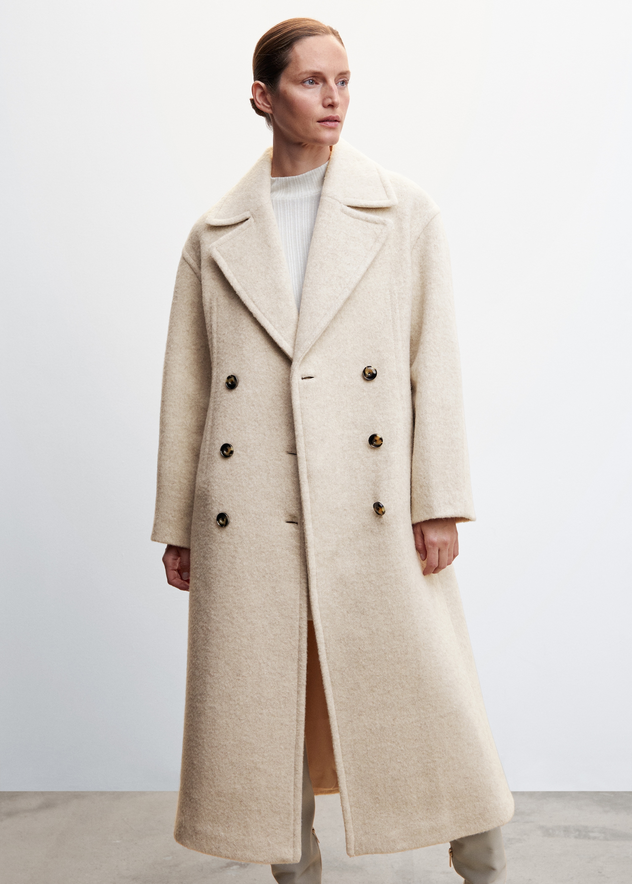 Double-breasted wool coat