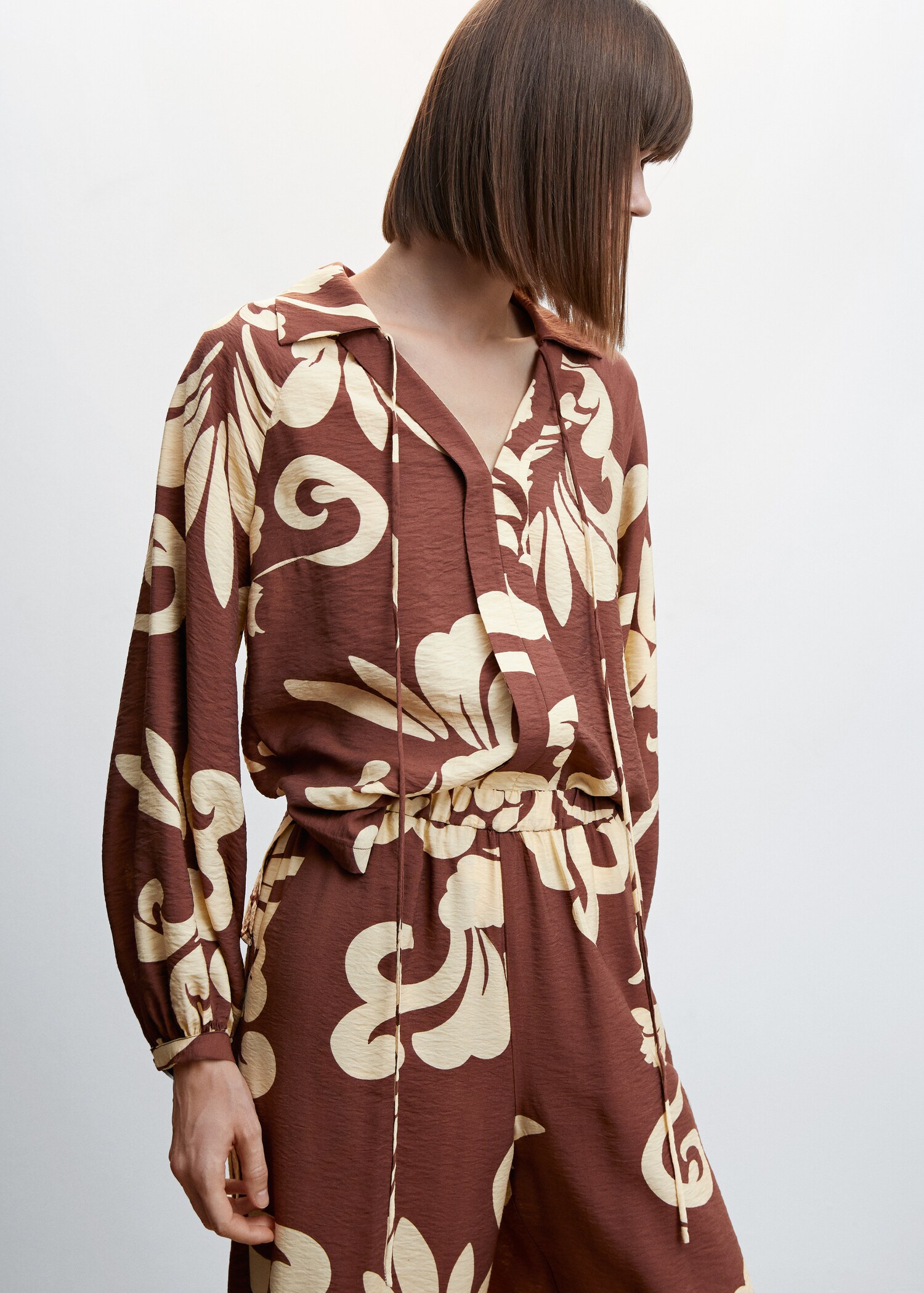 Wide leg printed trousers - Details of the article 1