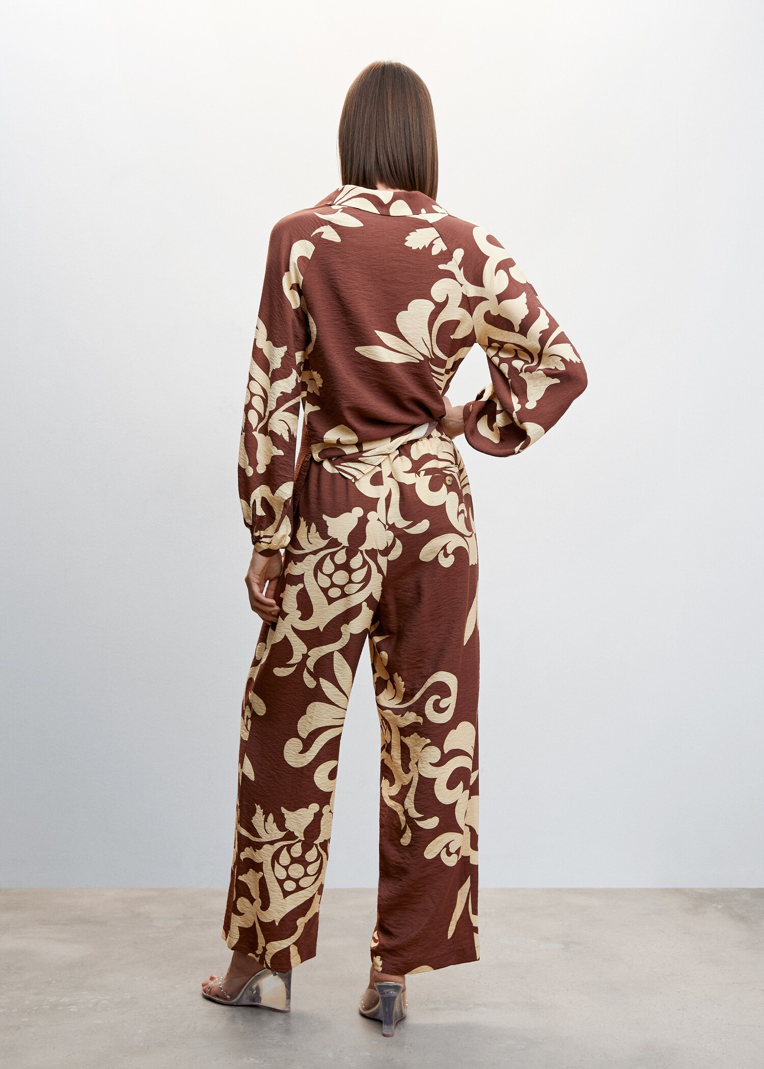 Wide leg printed trousers - Reverse of the article
