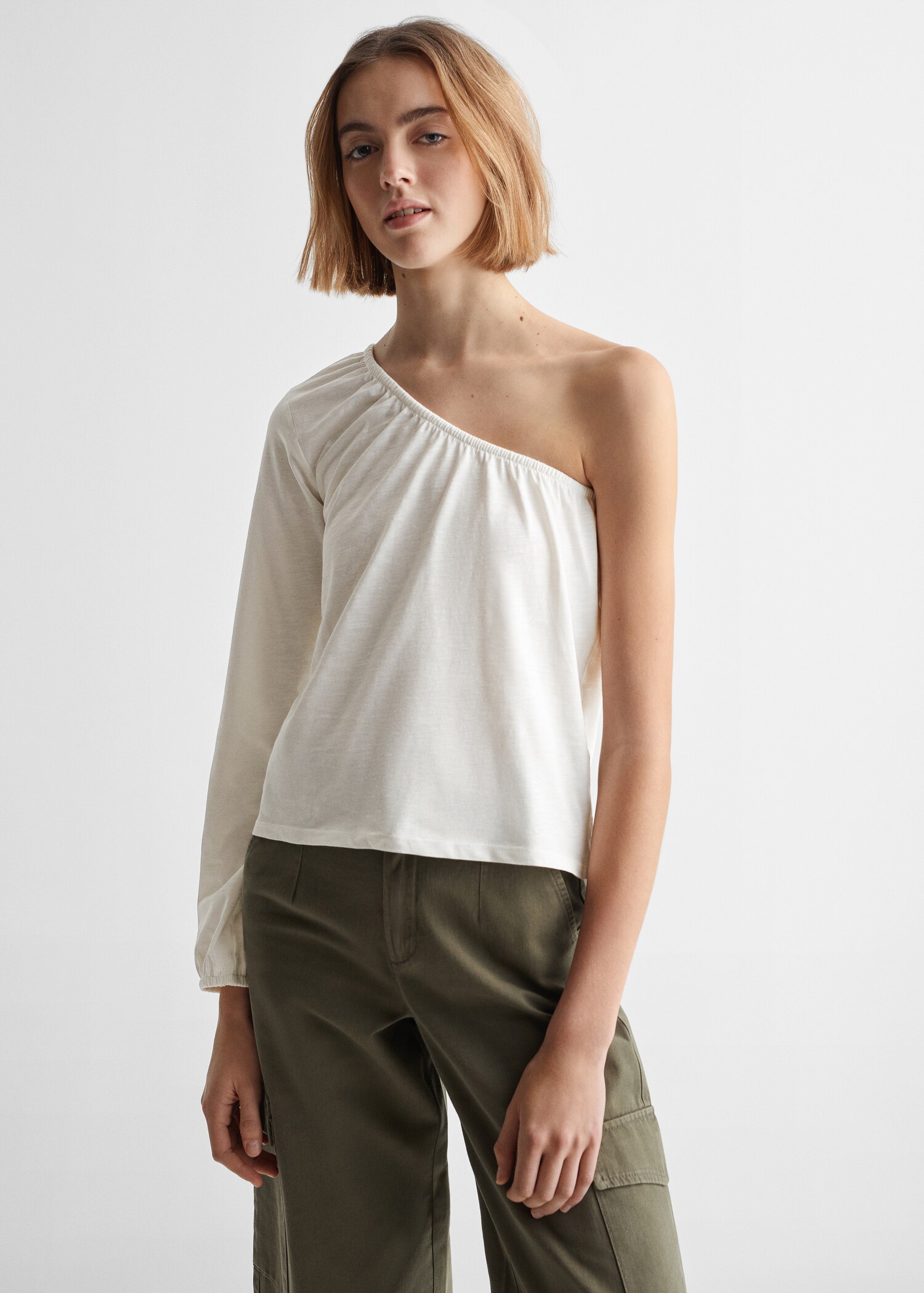 Asymmetric cotton T-shirt - Medium plane