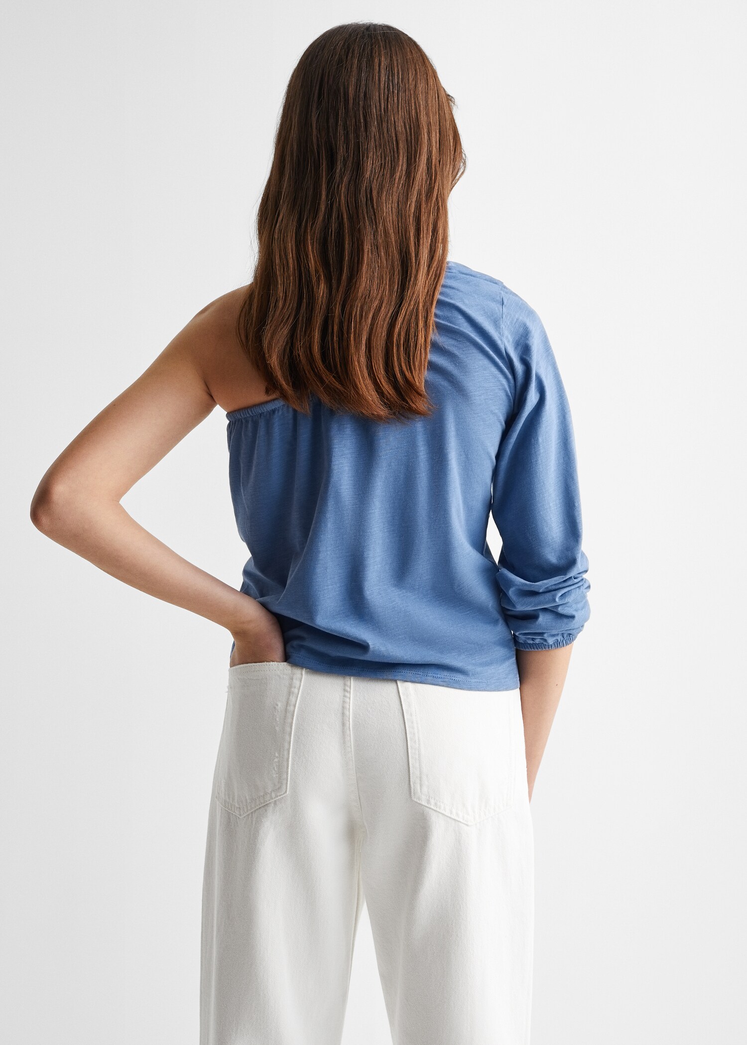 Asymmetric cotton T-shirt - Зворотна сторона товару