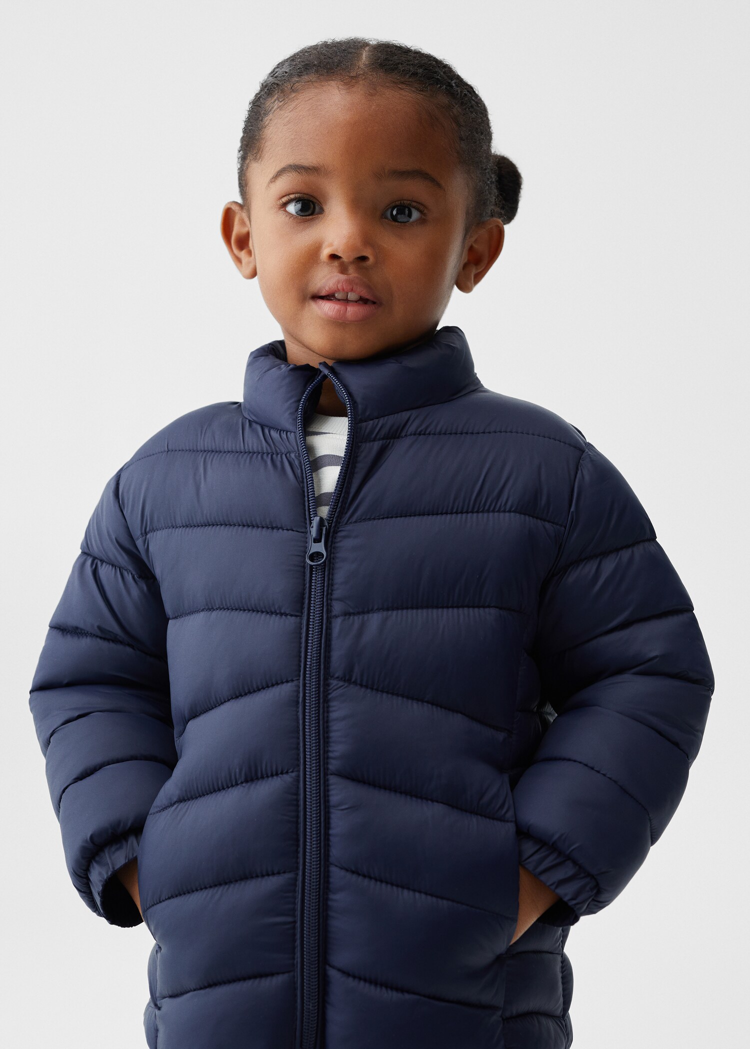 Side-zip quilted coat - Medium plane