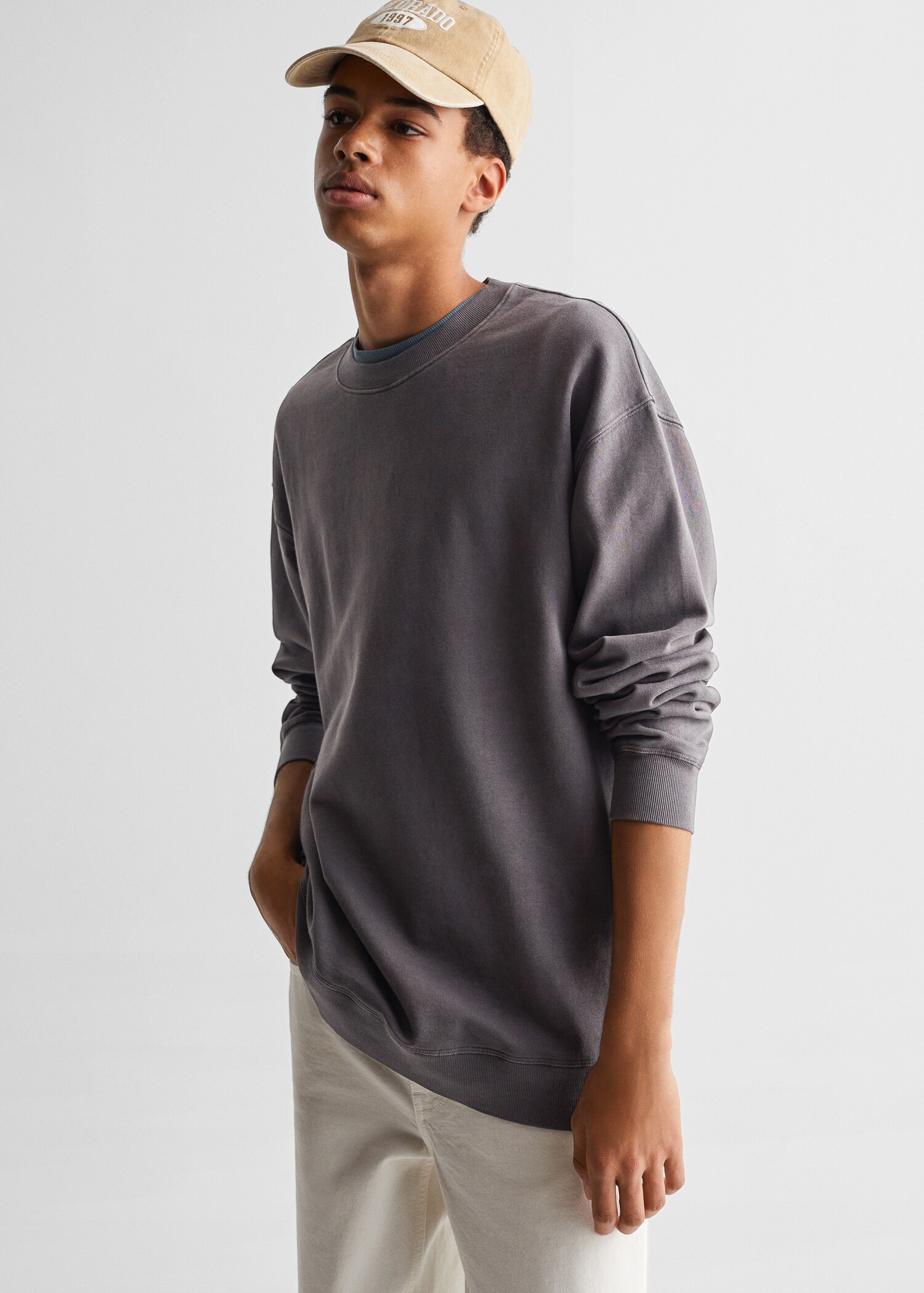 Sudadera básica algodón - Plano medio