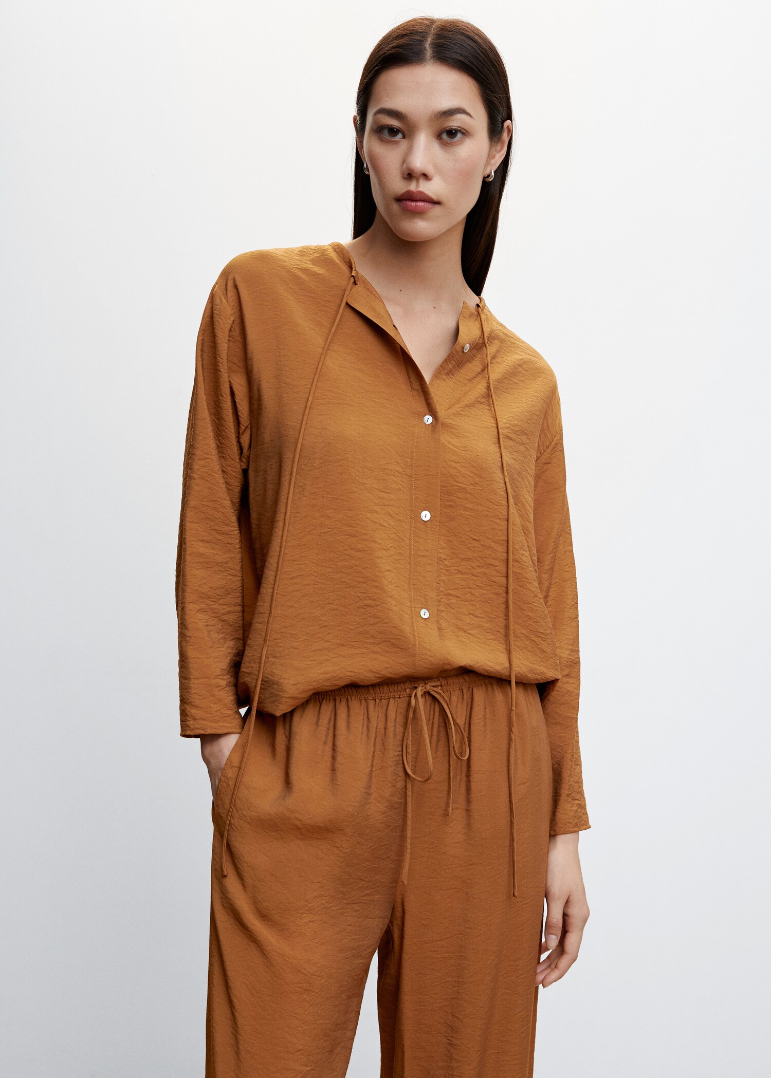 Satin palazzo trousers - Medium plane