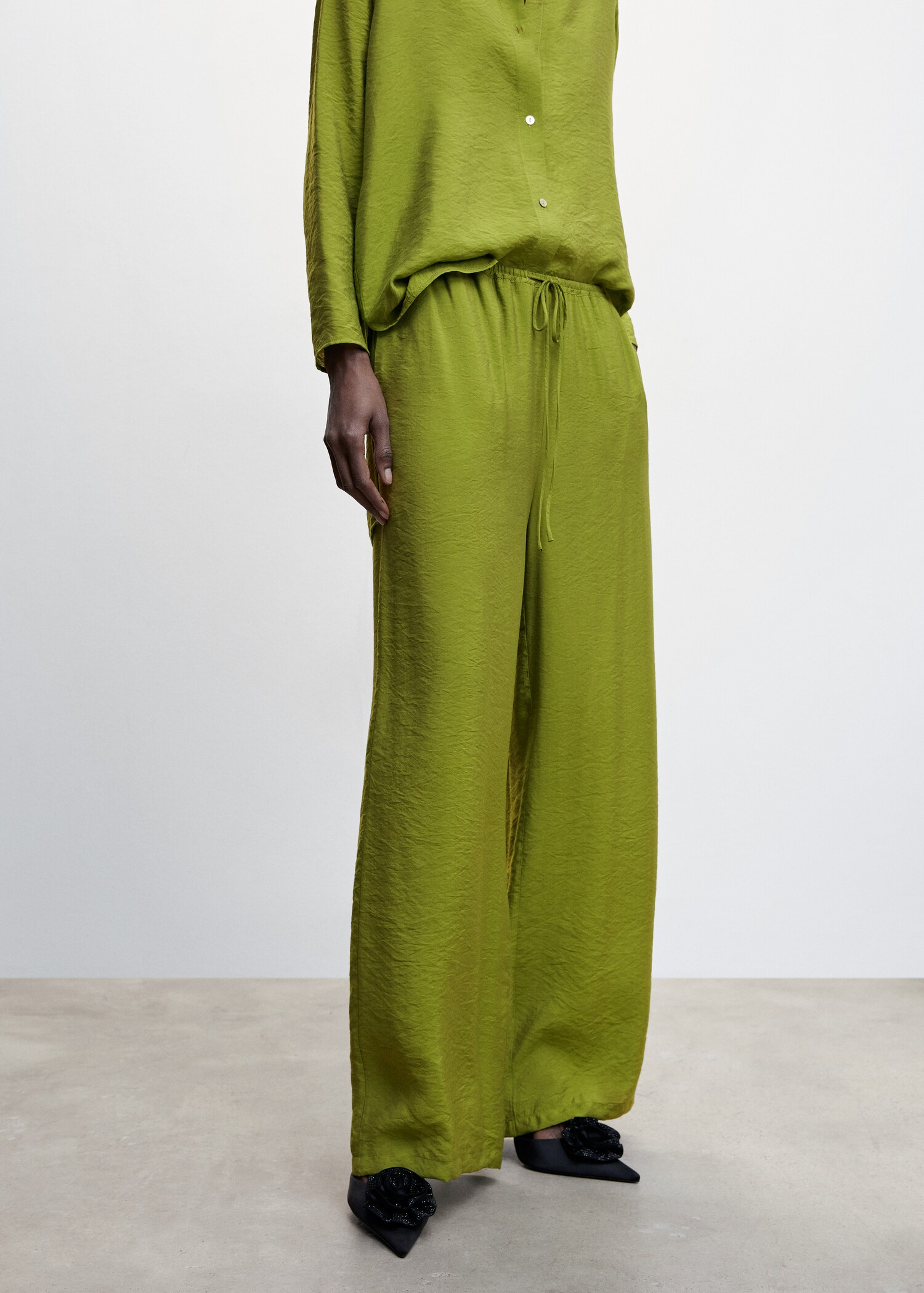 Satin palazzo trousers - Medium plane