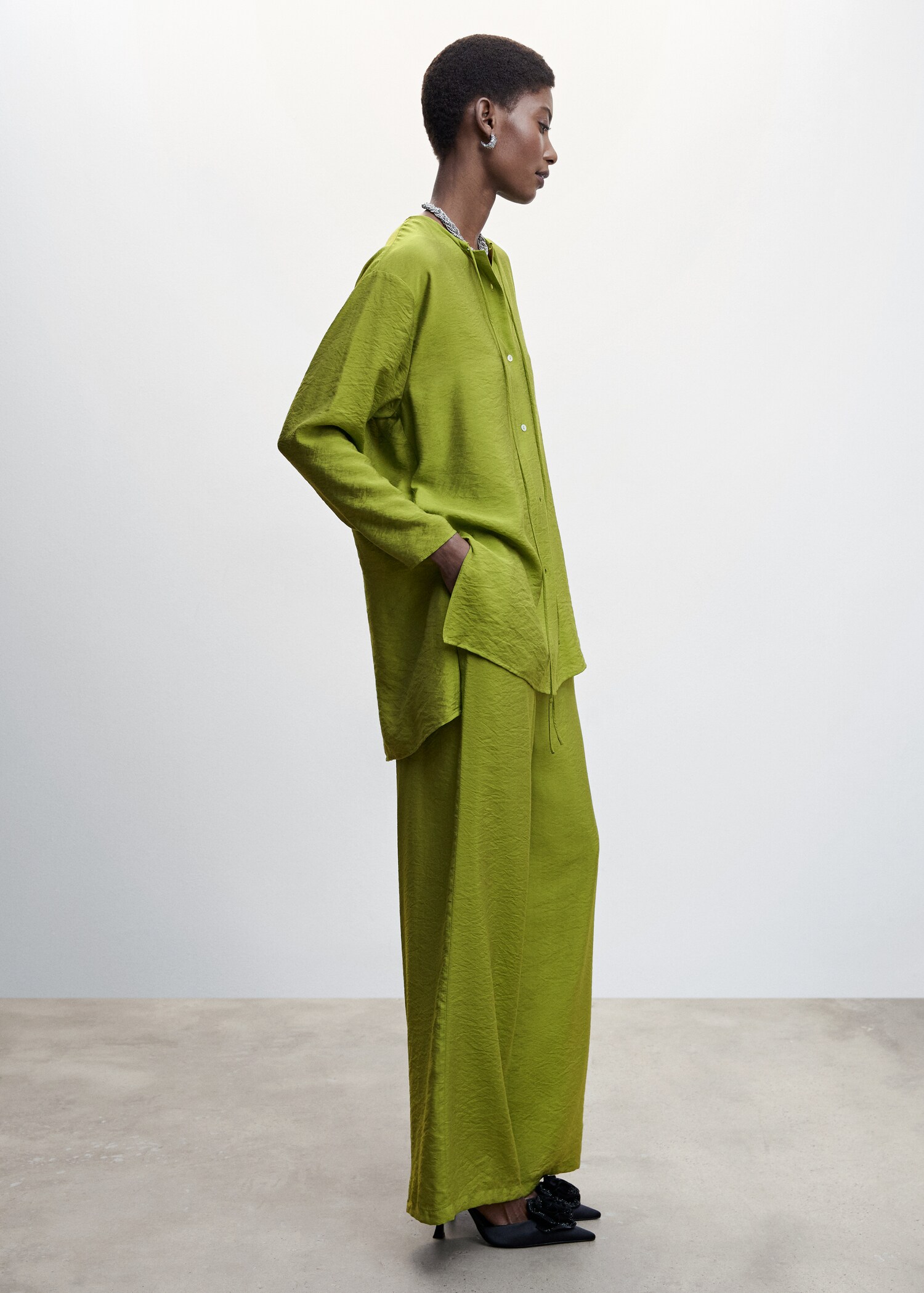 Satin palazzo trousers - Details of the article 2