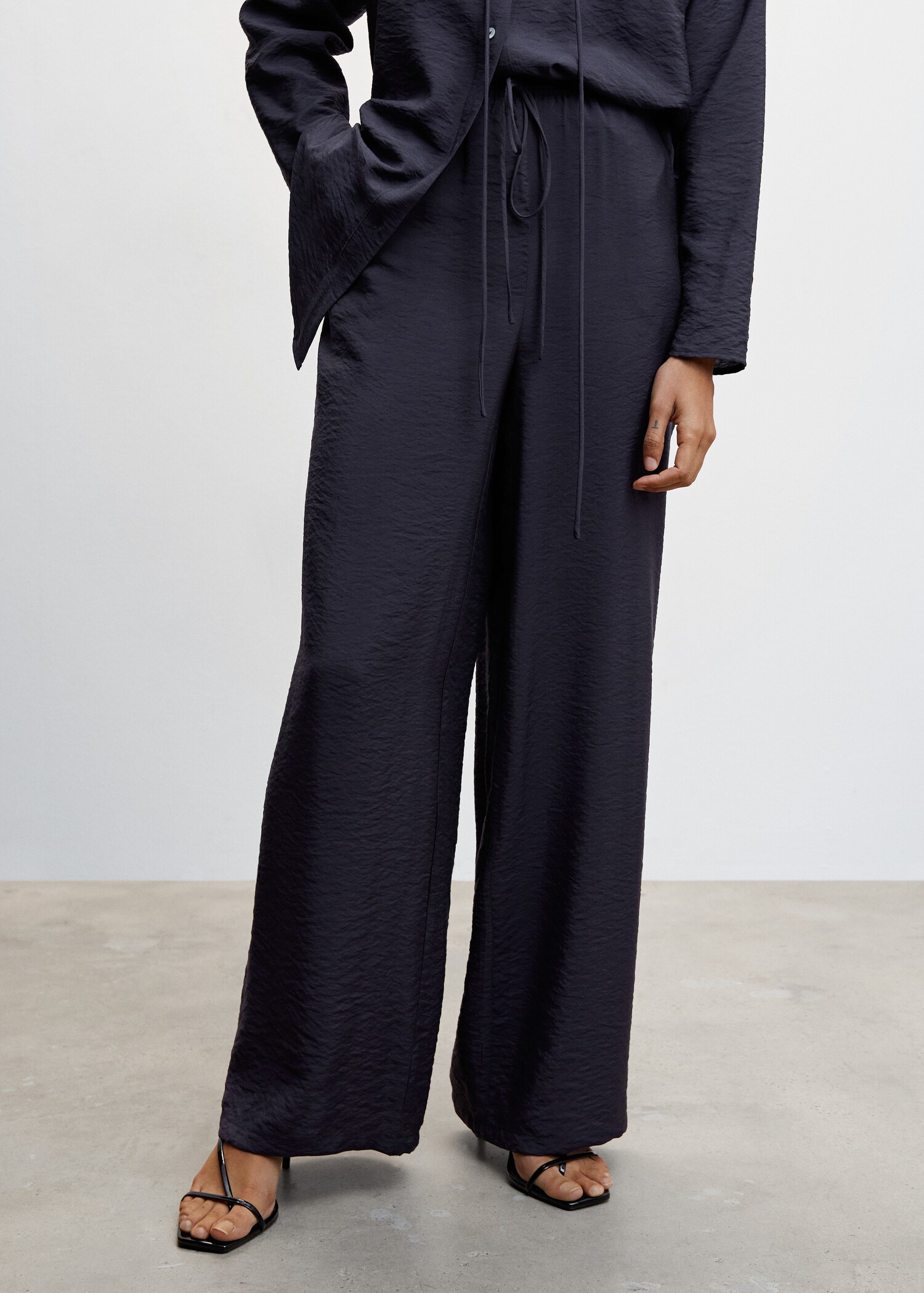 Satin palazzo trousers - Medium plane