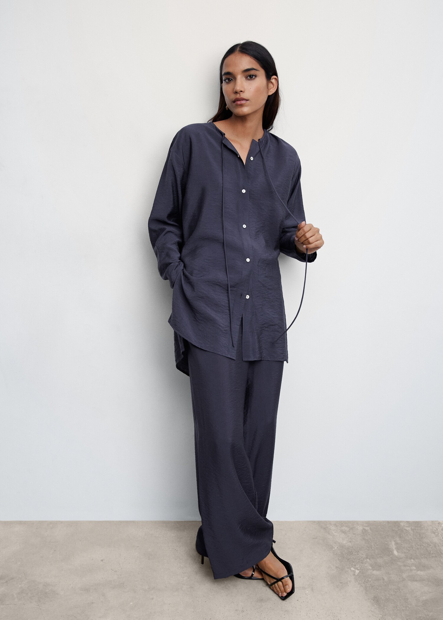 Satin palazzo trousers - Details of the article 2