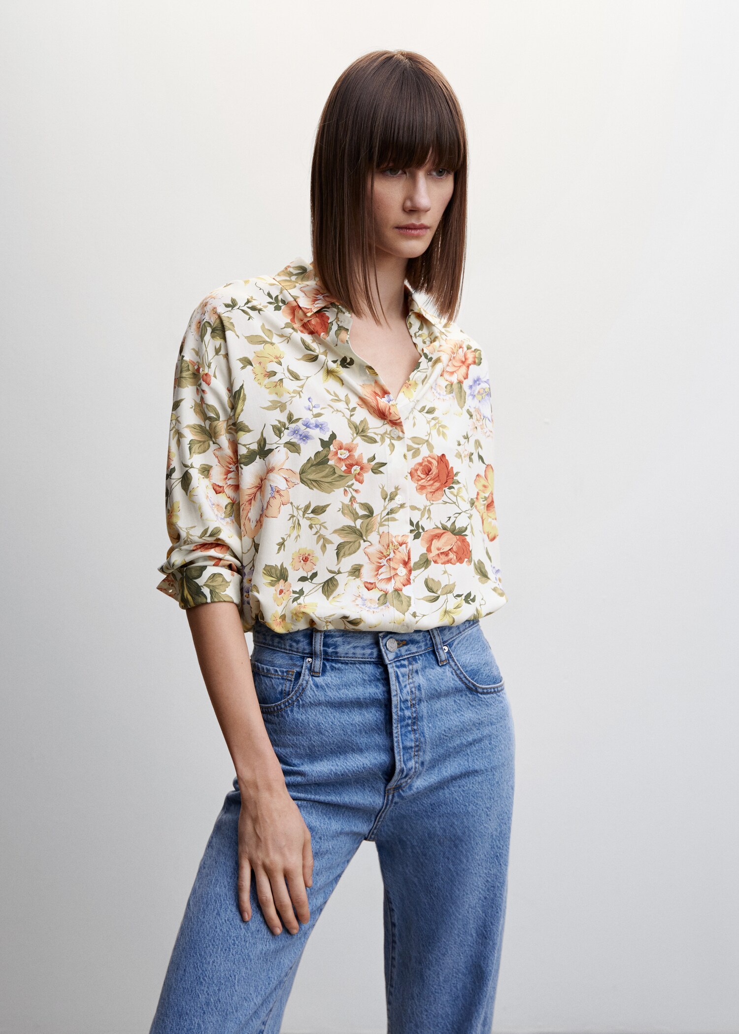 Printed flowy shirt - Medium plane