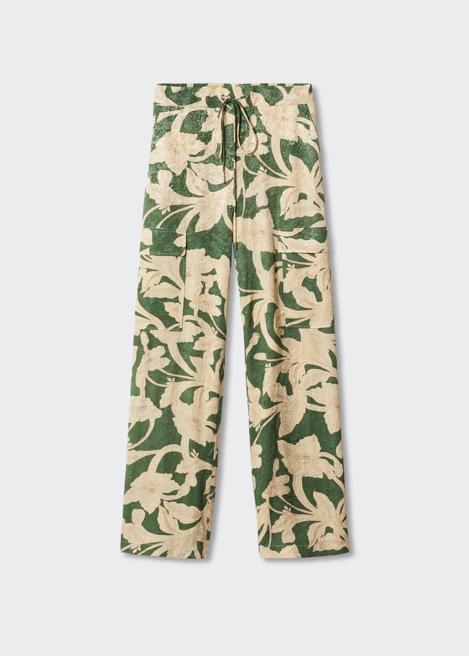 Floral jacquard pants with pockets - Article without model