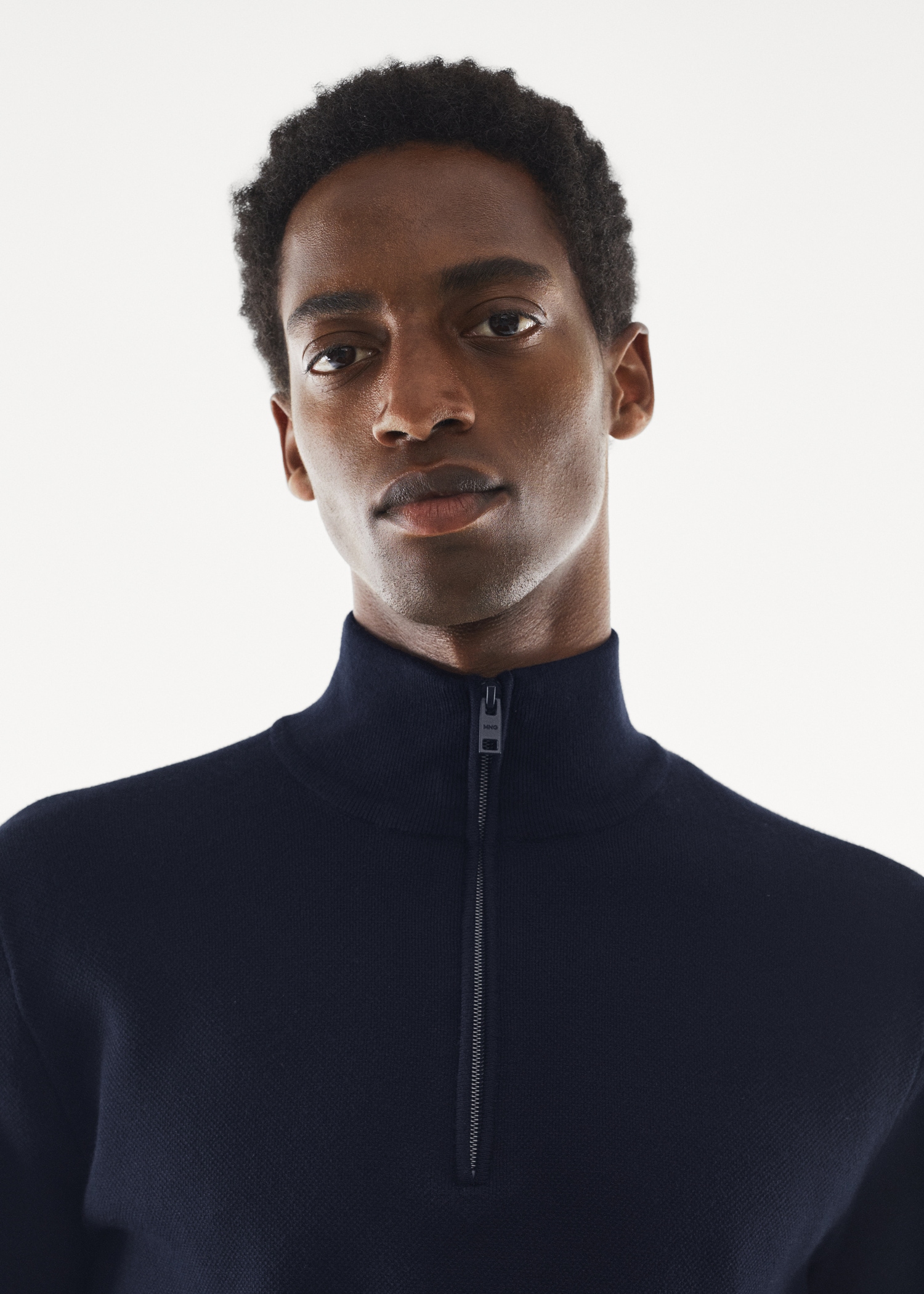 Breathable zip-neck sweater Men MANGO Armenia - Main Image