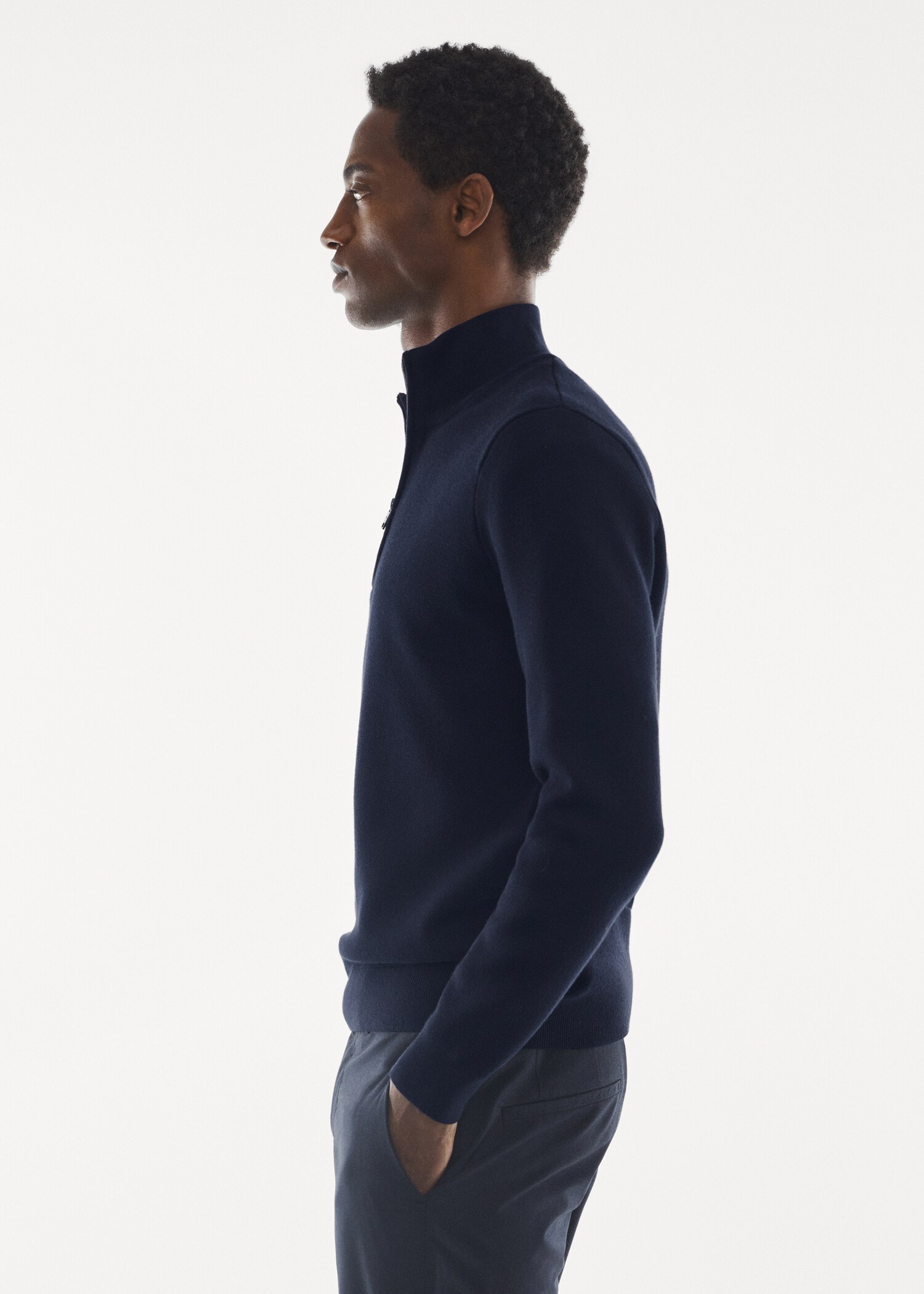 Breathable zip-neck sweater Men MANGO China - Main Image