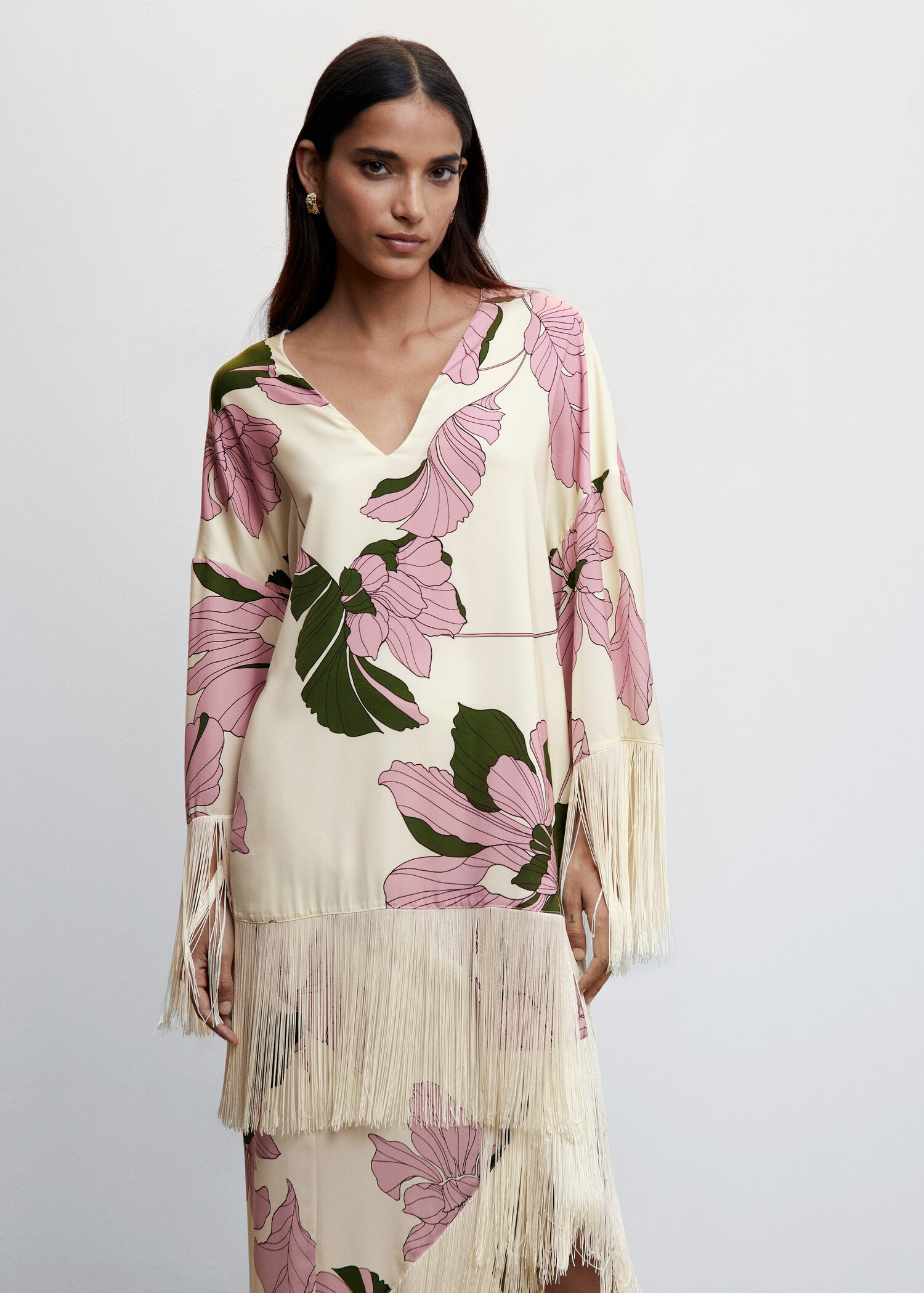 Blusa detalle flecos - Plano medio