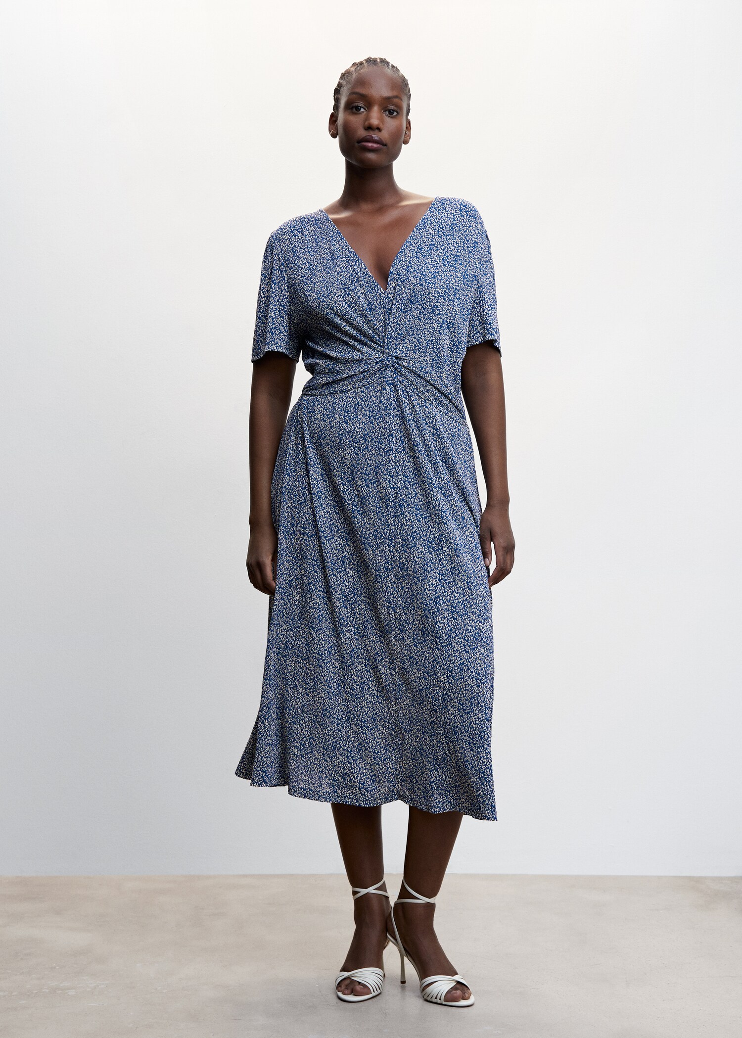 Textured printed dress - Details of the article 3