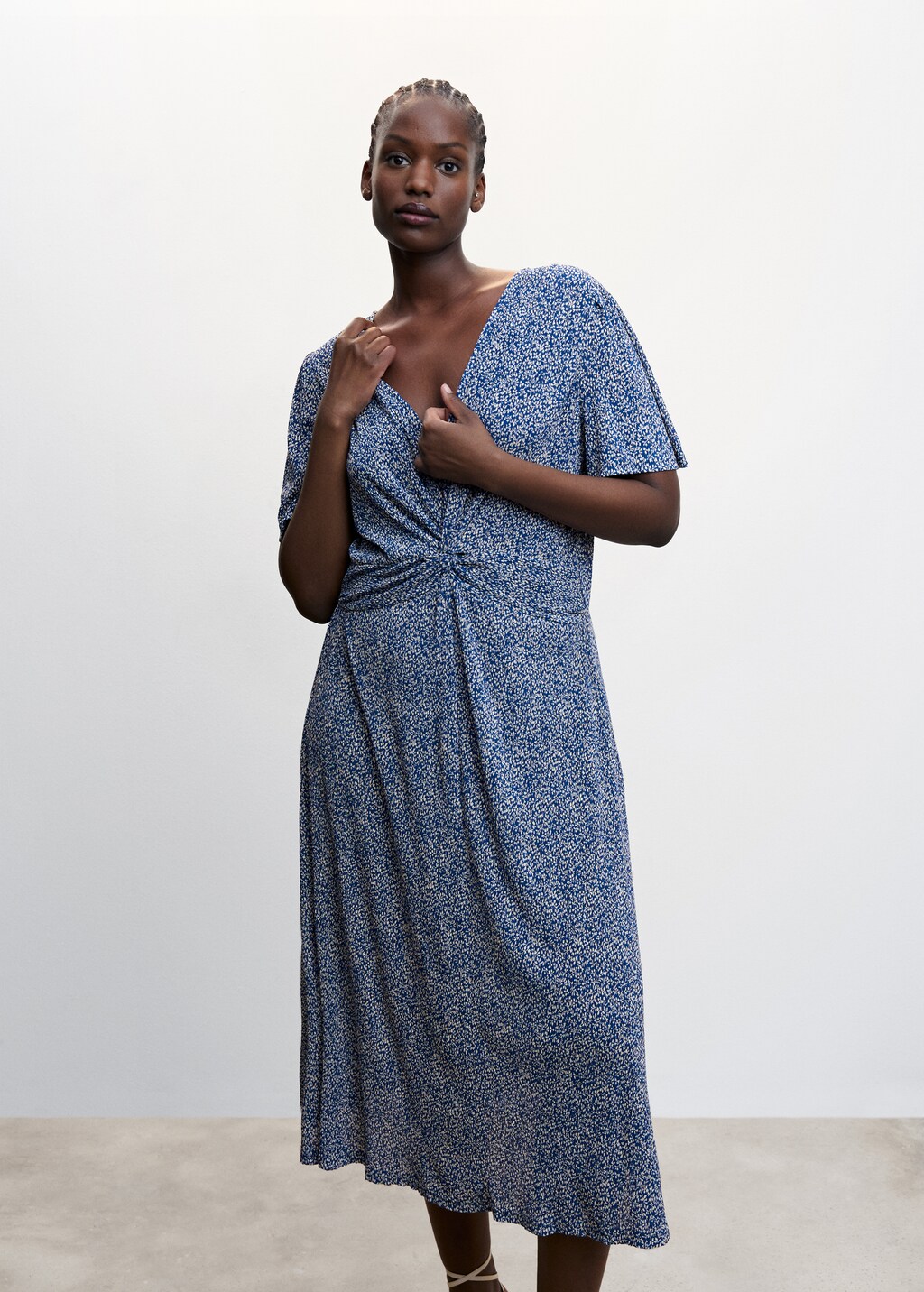 Textured printed dress