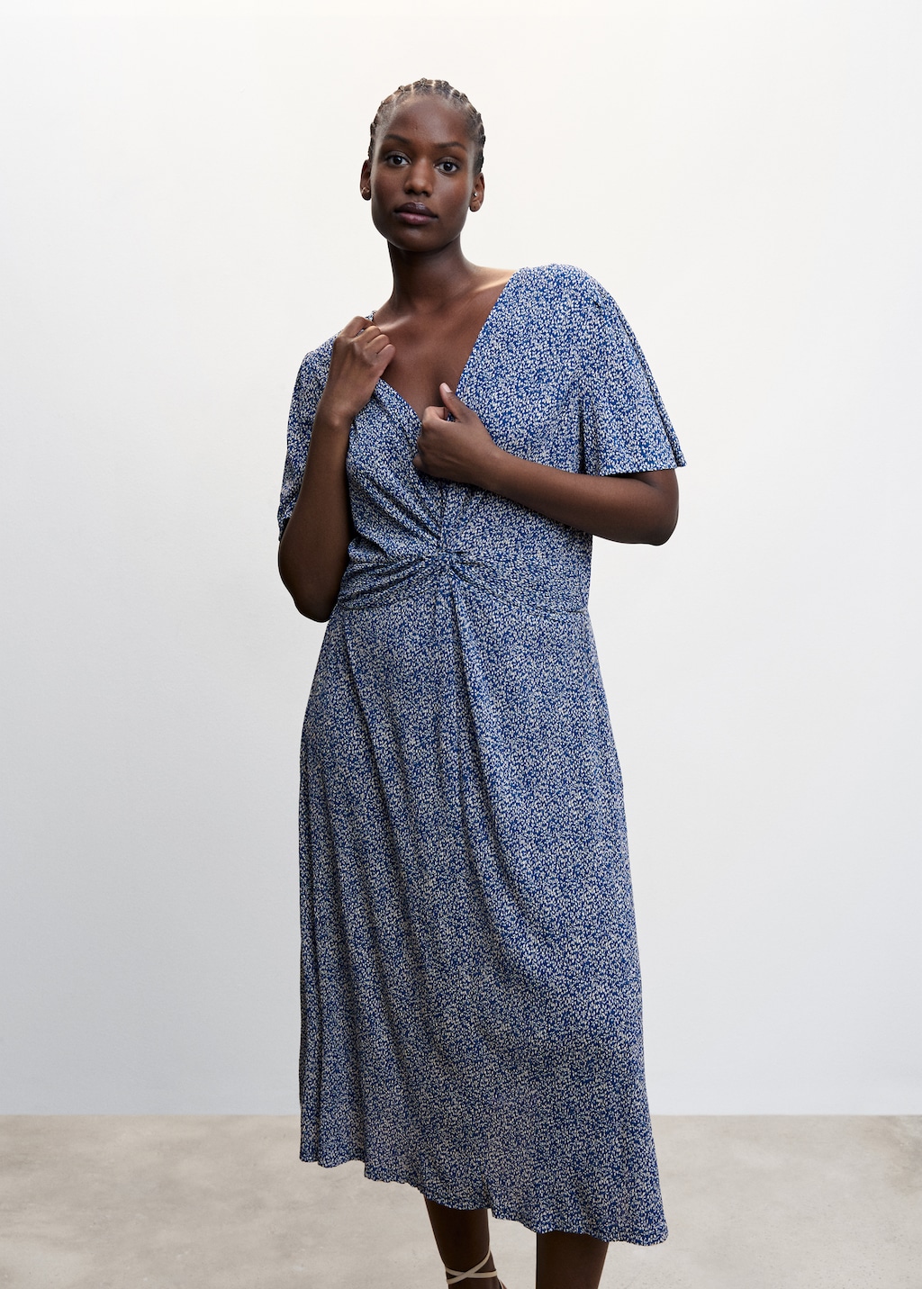 Textured printed dress