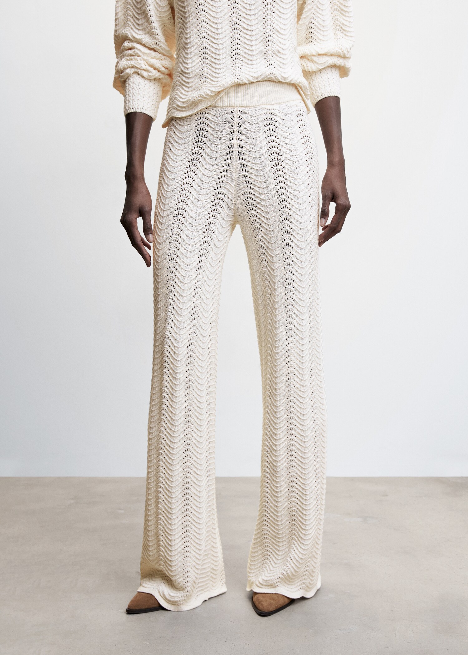 Openwork knit trousers - Medium plane