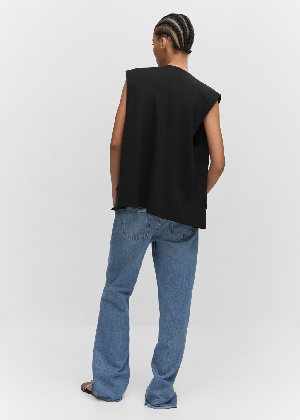 Oversized straight gilet