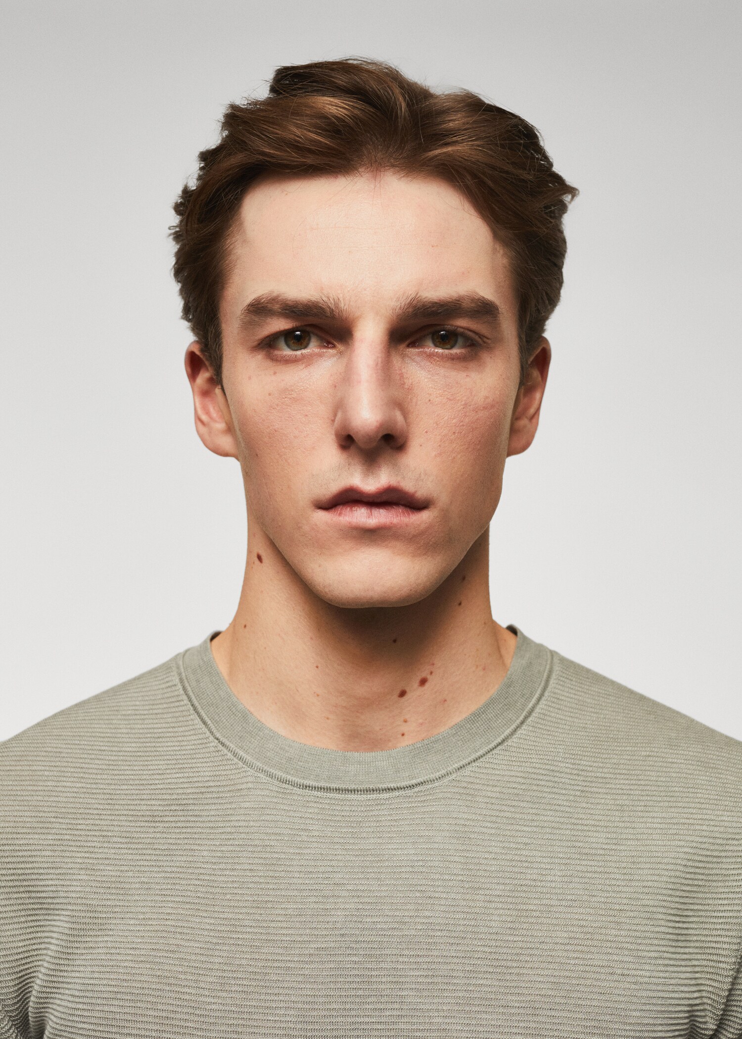 Structured cotton knit t-shirt - Details of the article 1