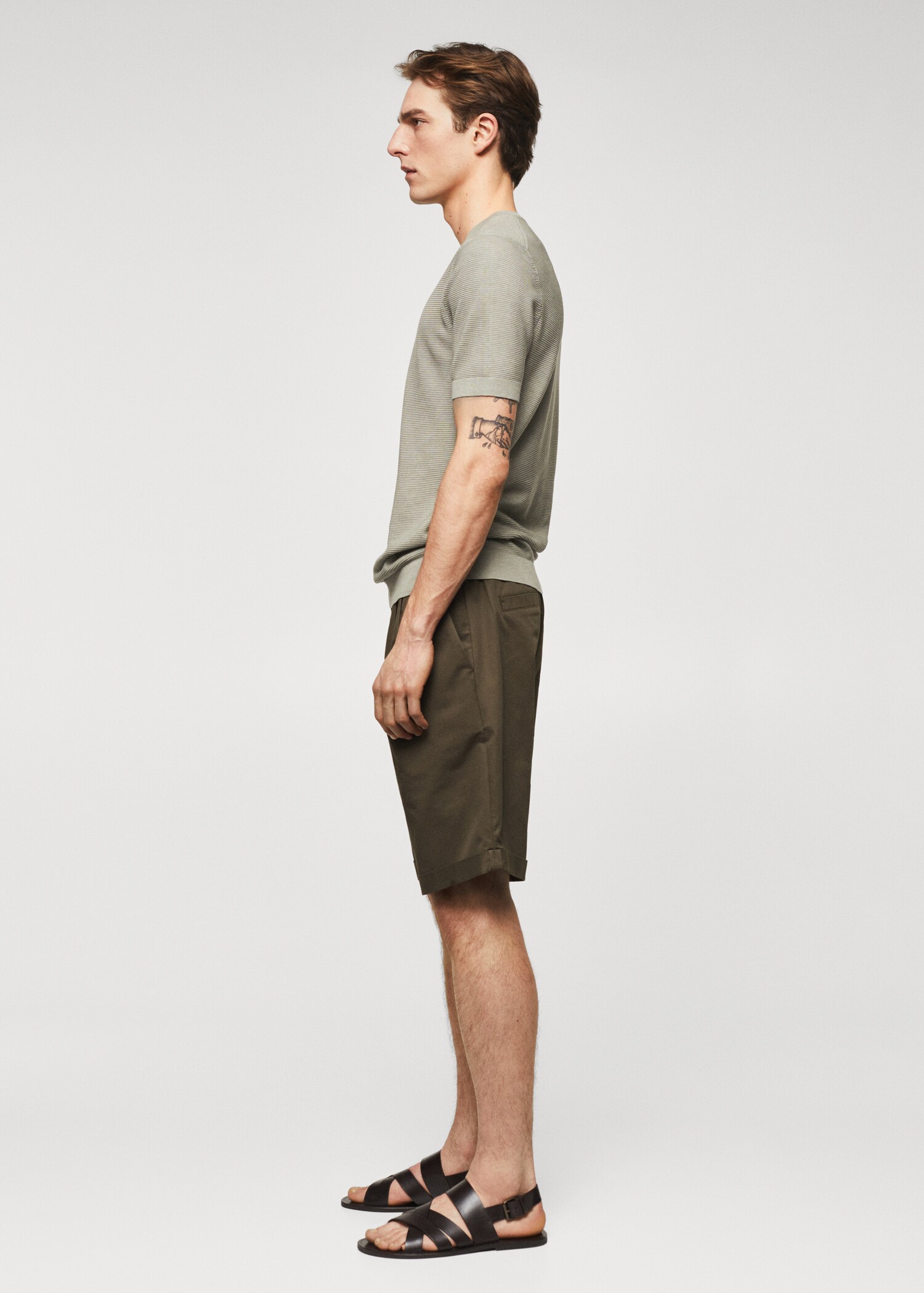 Structured cotton knit t-shirt - Details of the article 6