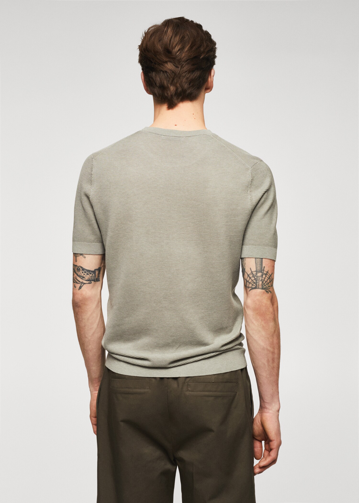 Structured cotton knit t-shirt - Reverse of the article