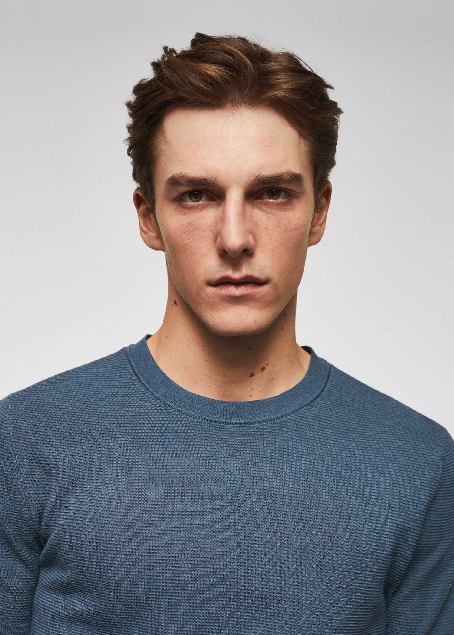 Structured cotton knit t-shirt - Details of the article 1