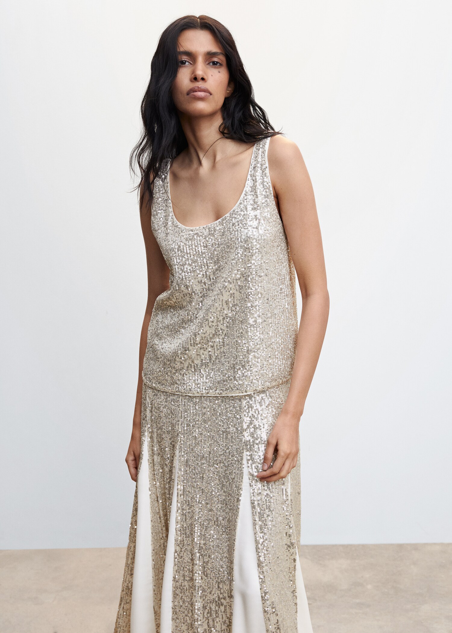 Top bretelles à sequins - Plan moyen