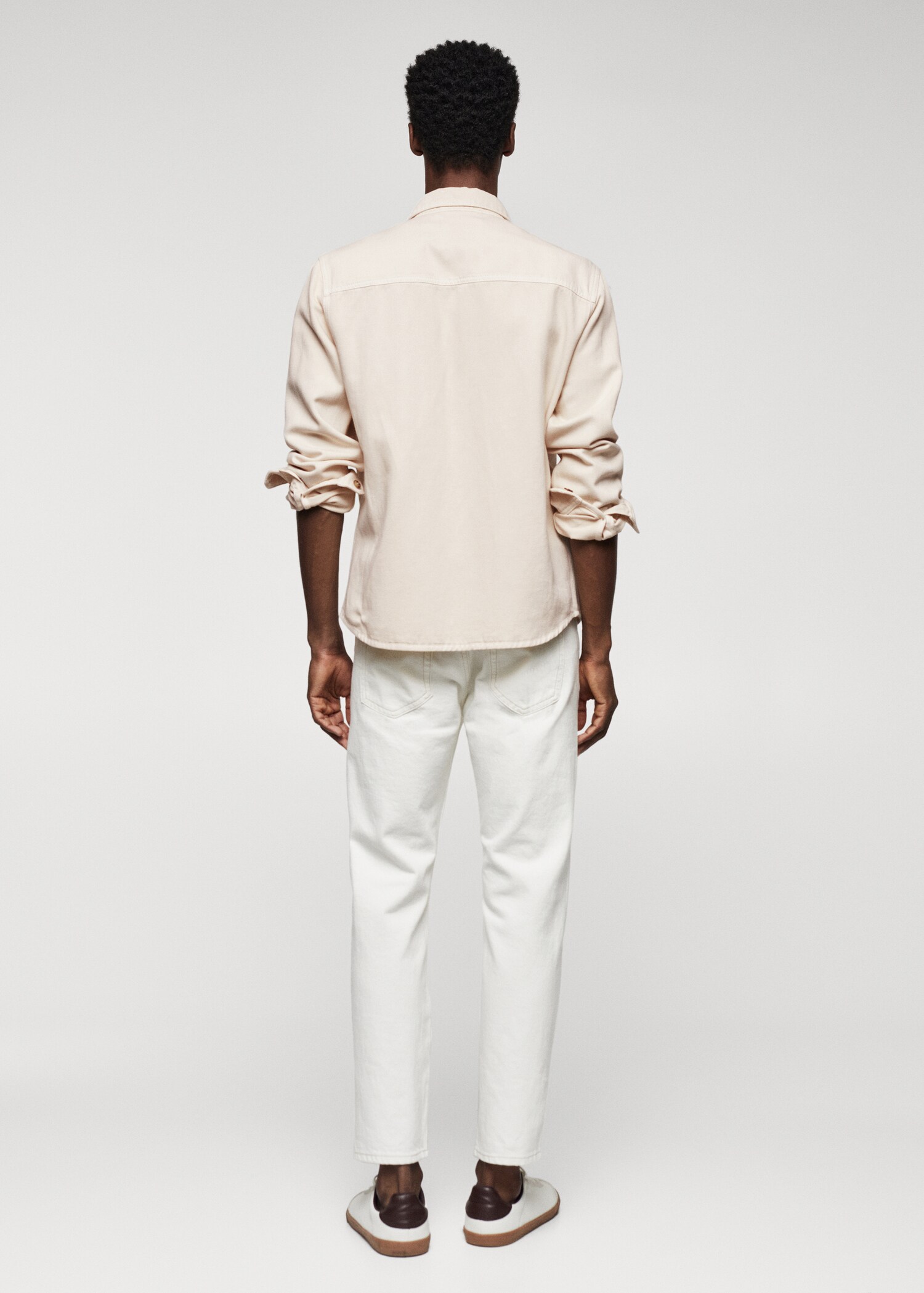 Linen-cotton blend overshirt - Reverse of the article