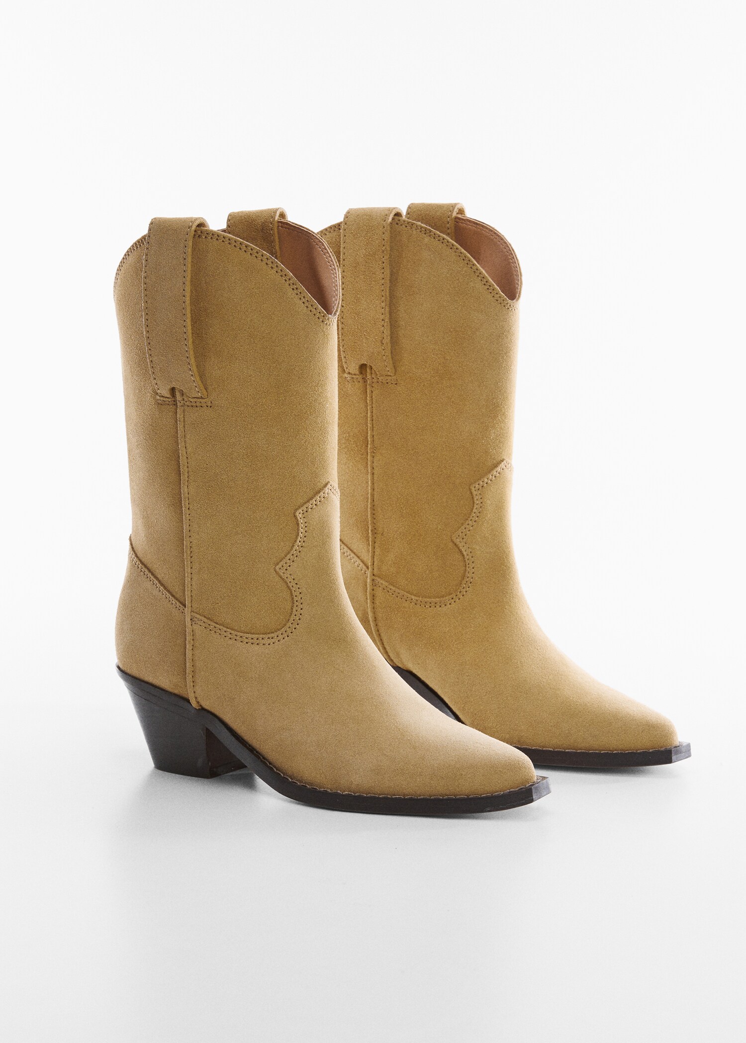 Cowboy-style leather ankle boots - Medium plane