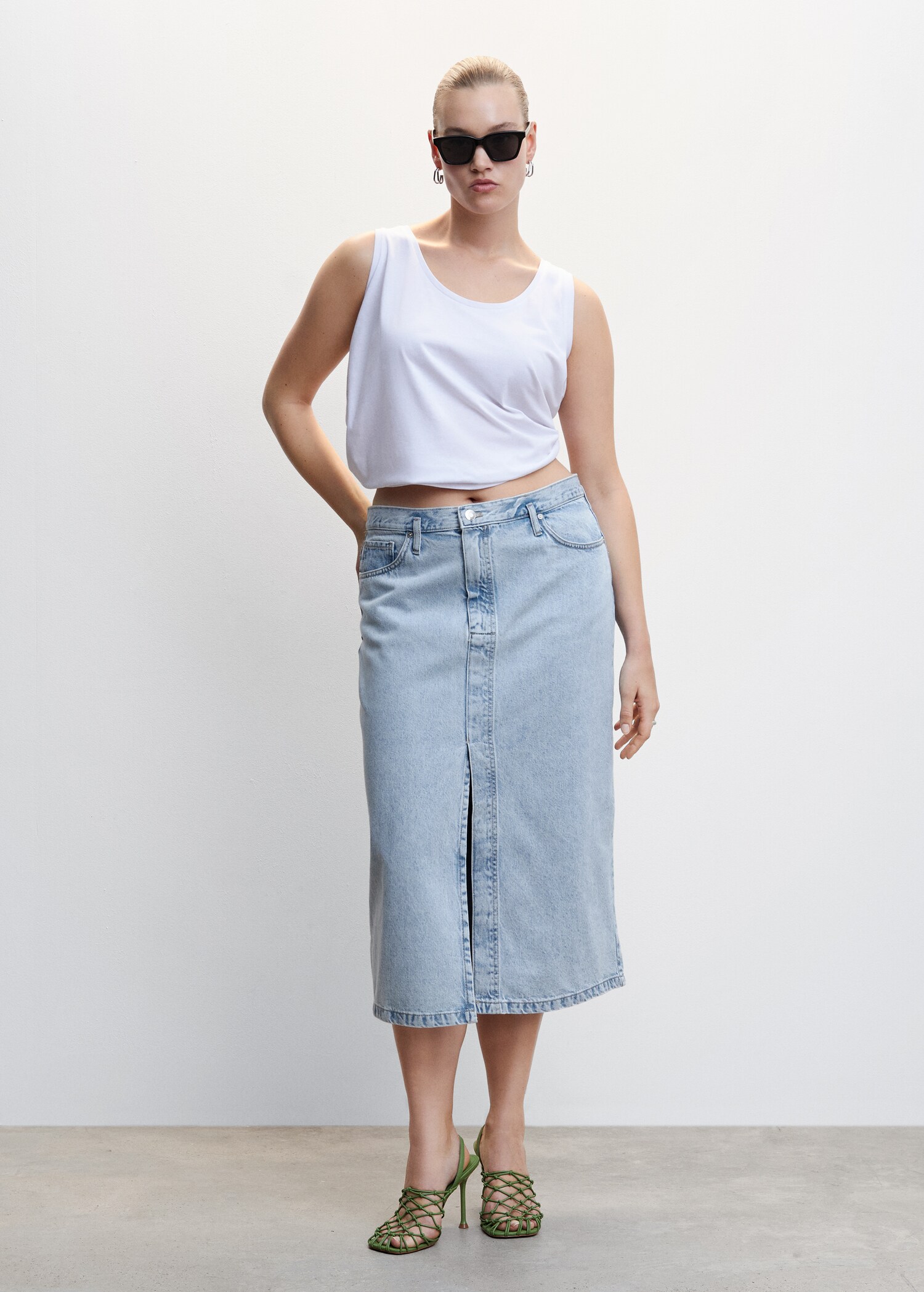 Denim midi-skirt - Details of the article 3