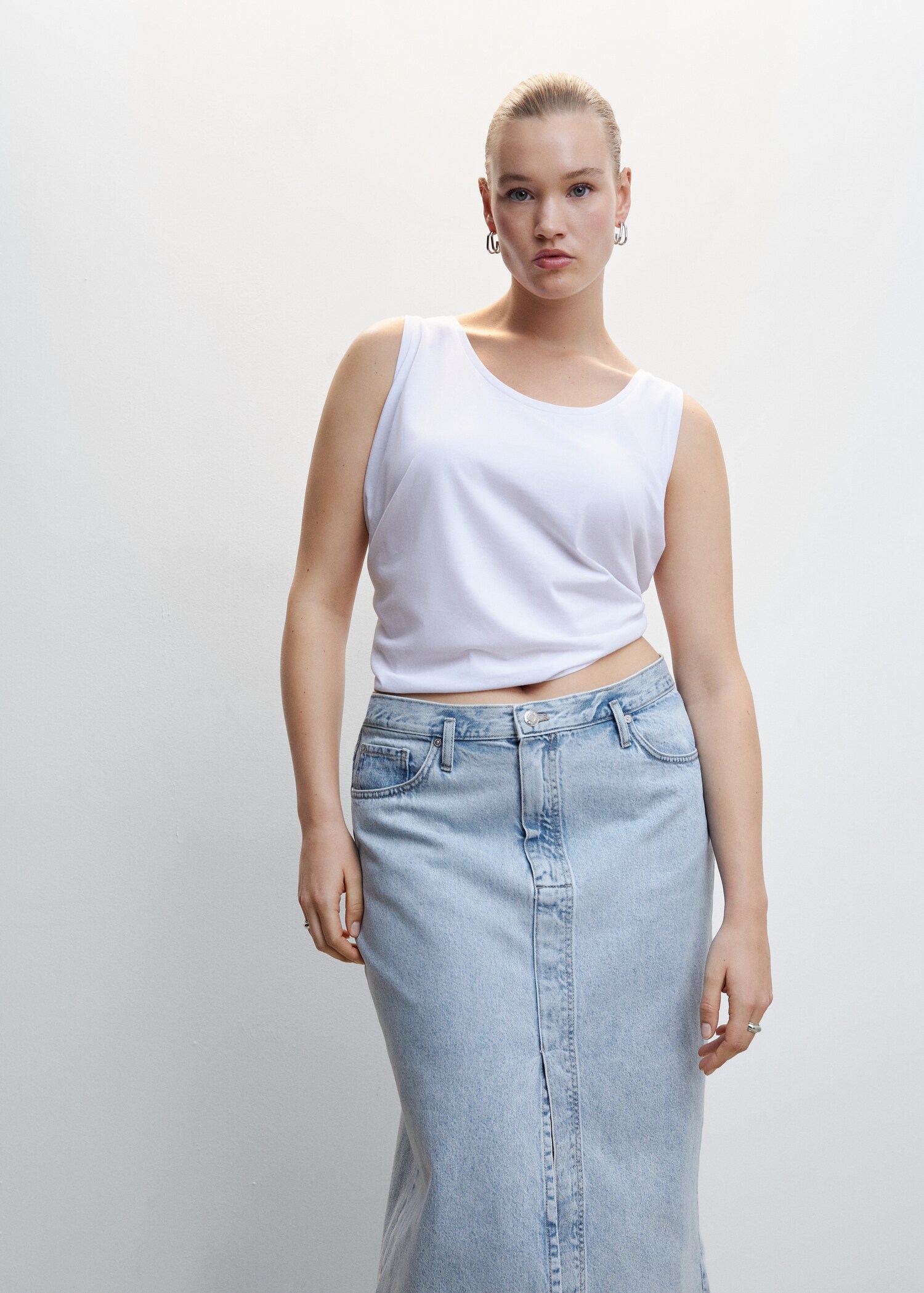 Denim midi-skirt - Details of the article 5
