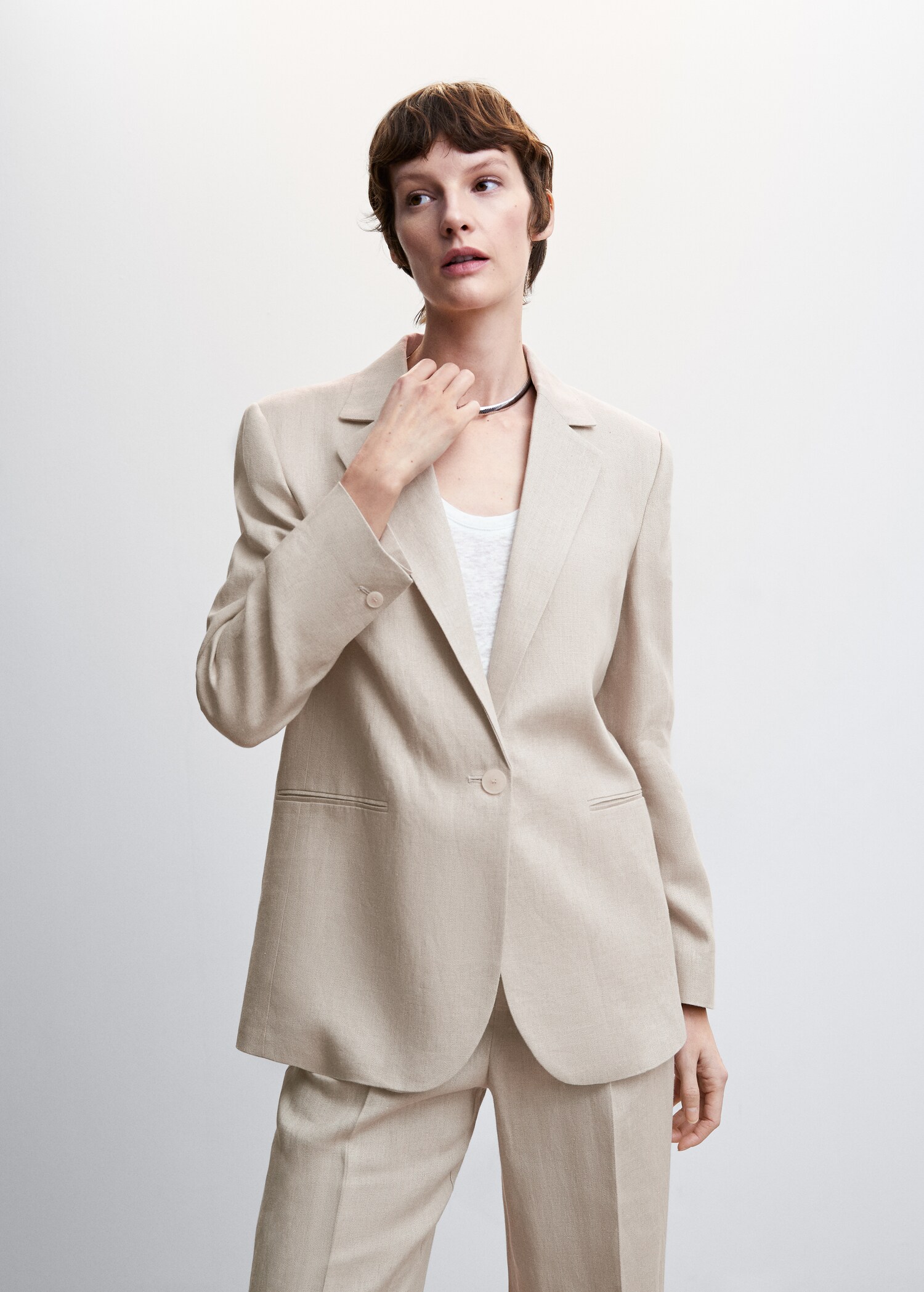 Linen blazer suit - Medium plane