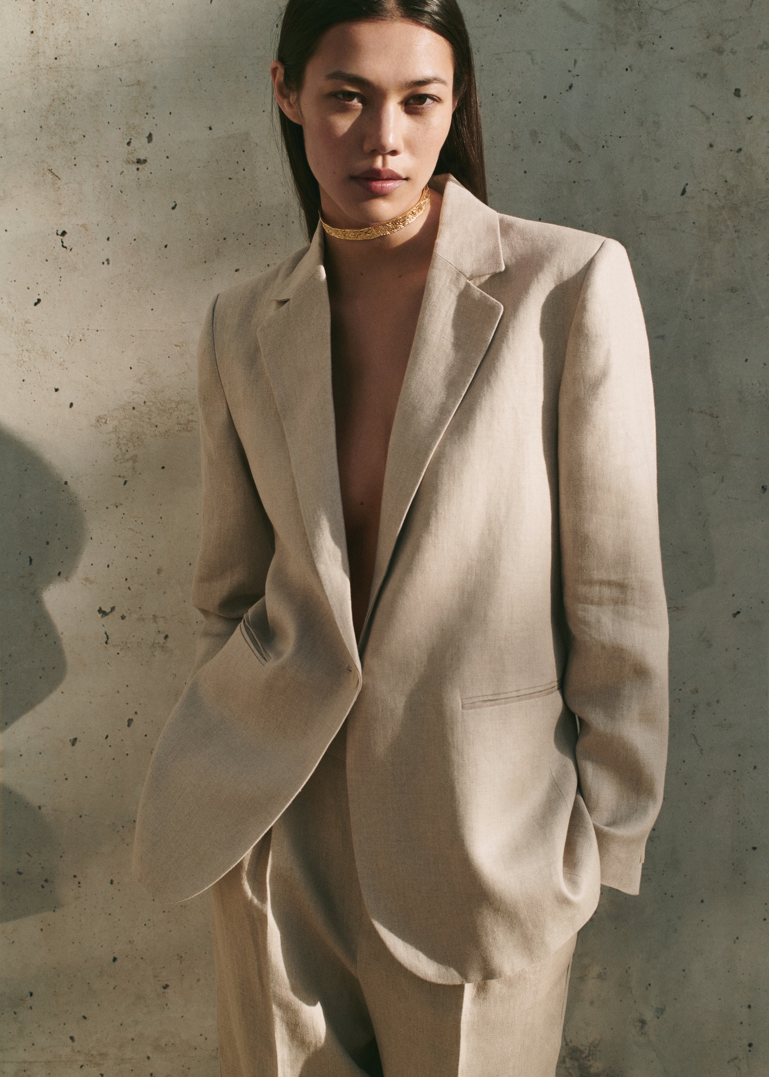 Blazers Veste Femme En Lin Veste Chemisier En Imitation Lin