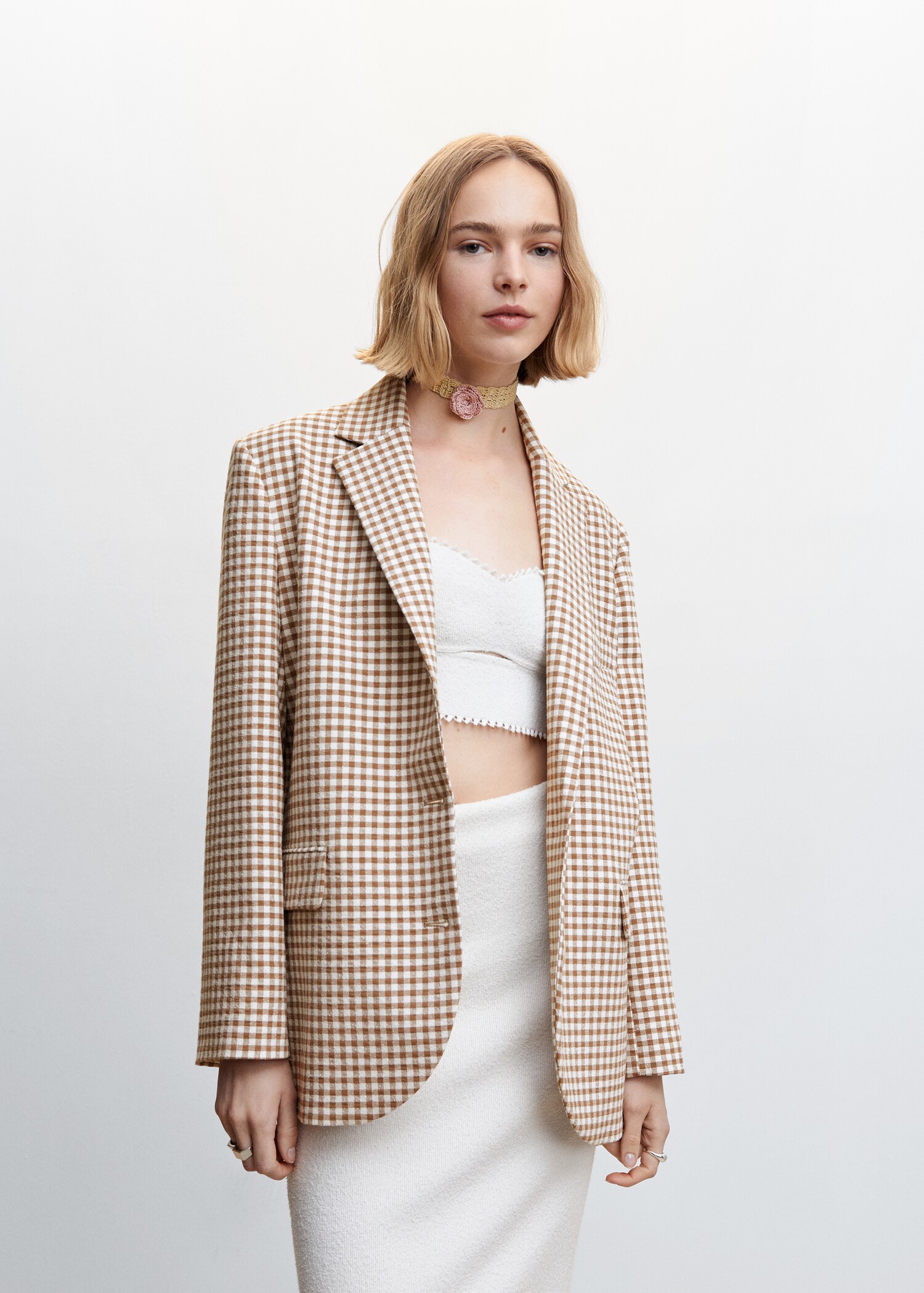 Veste à carreaux vichy - Plan moyen