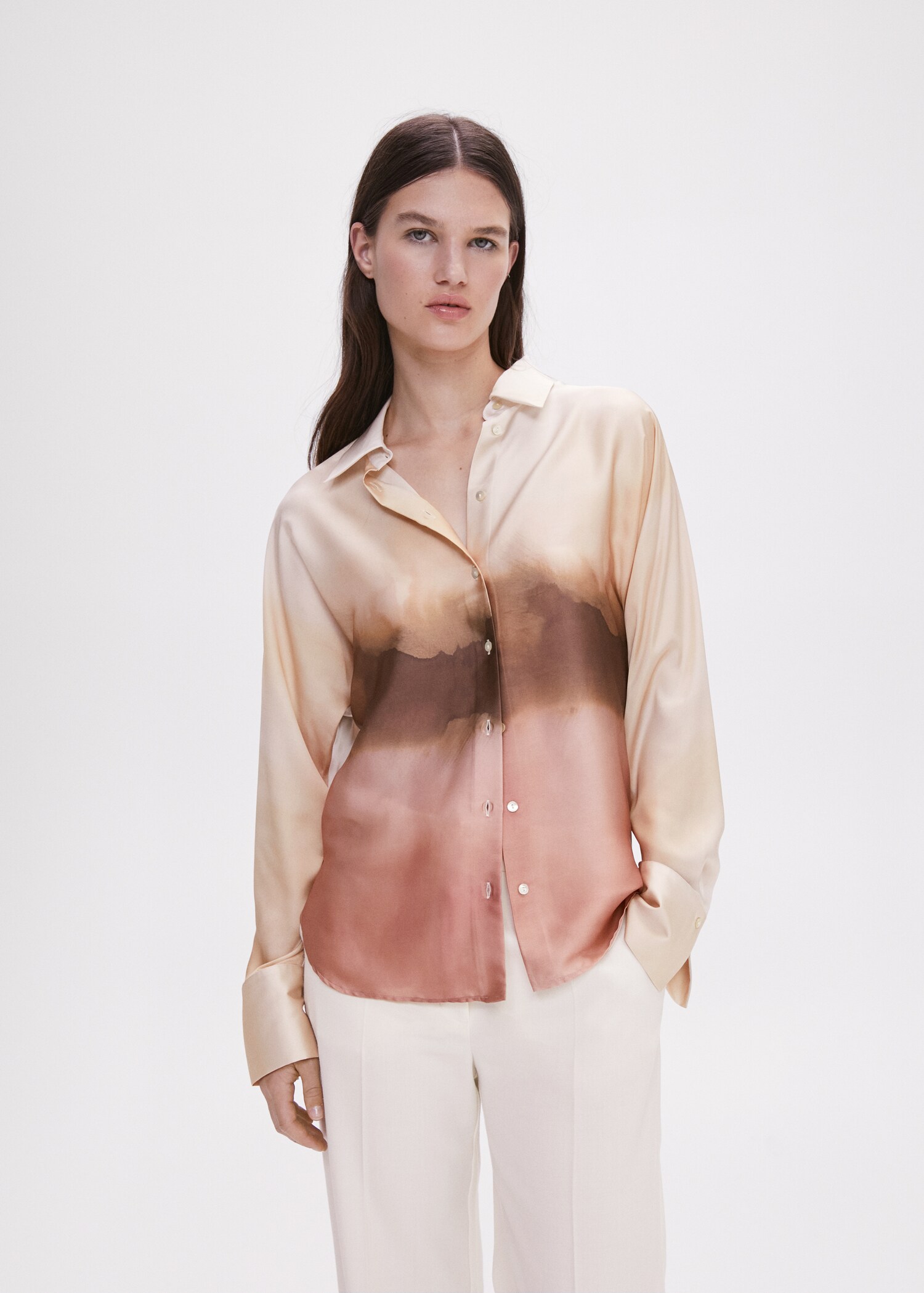 Chemise satin effet tie and dye - Plan moyen