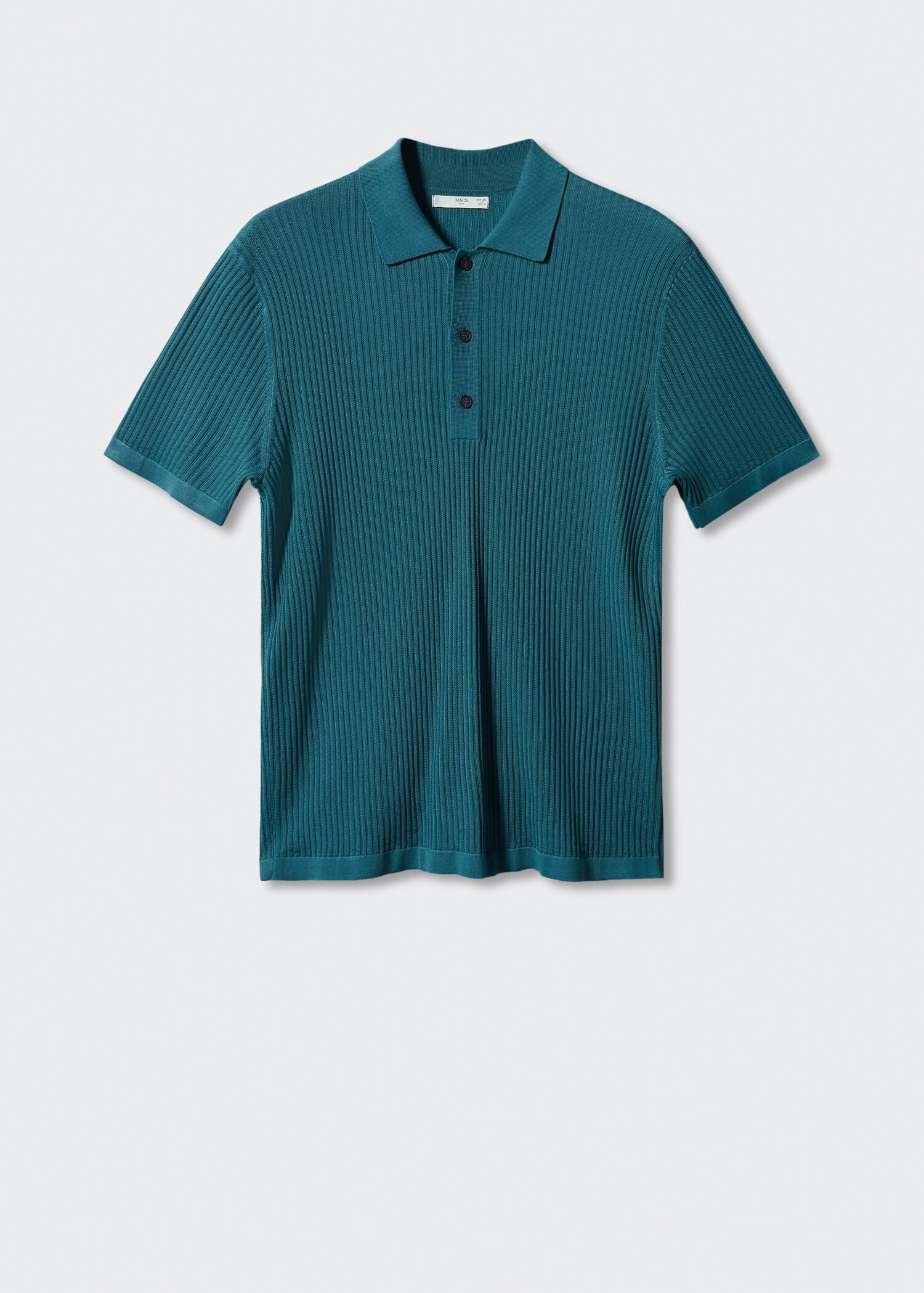 Ribbed knit polo shirt - Article without model