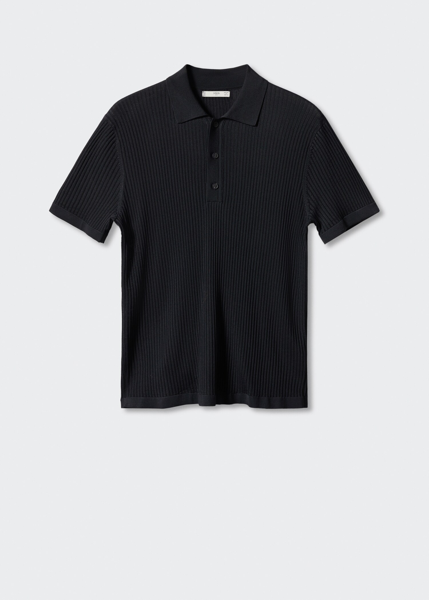 Ribbed knit polo shirt - Article without model