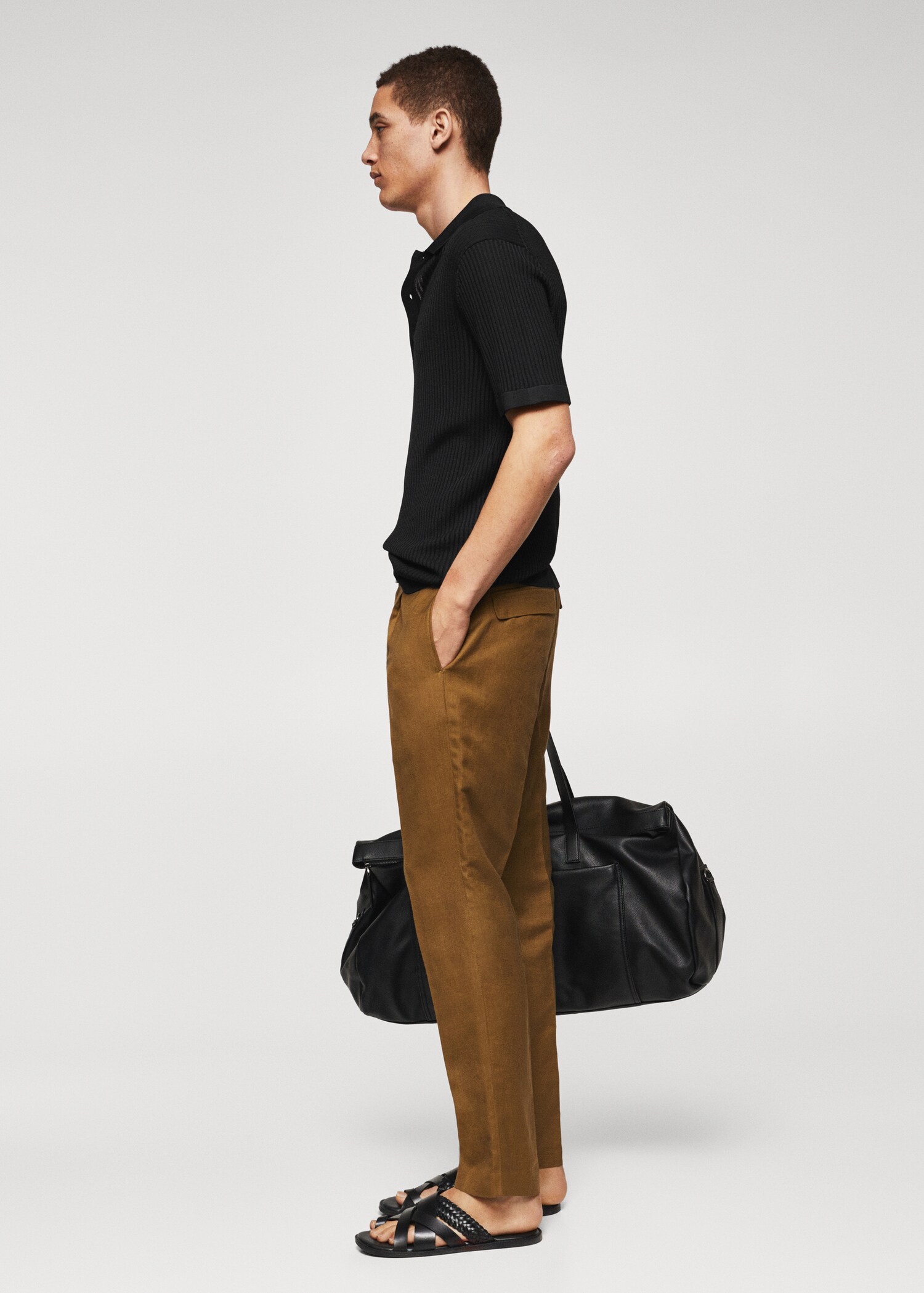 Ribbed knit polo shirt - Details of the article 2