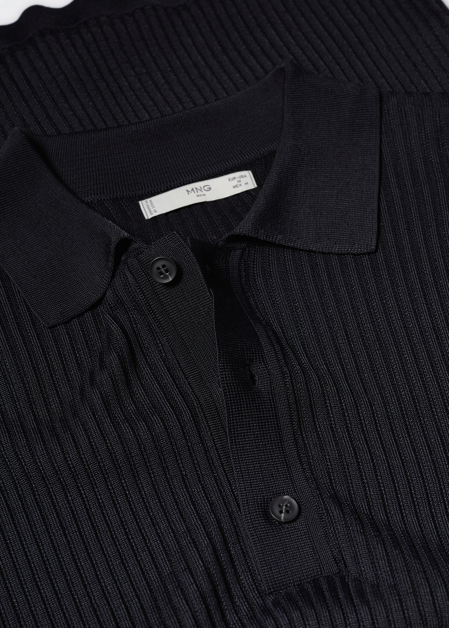 Ribbed knit polo shirt - Details of the article 8
