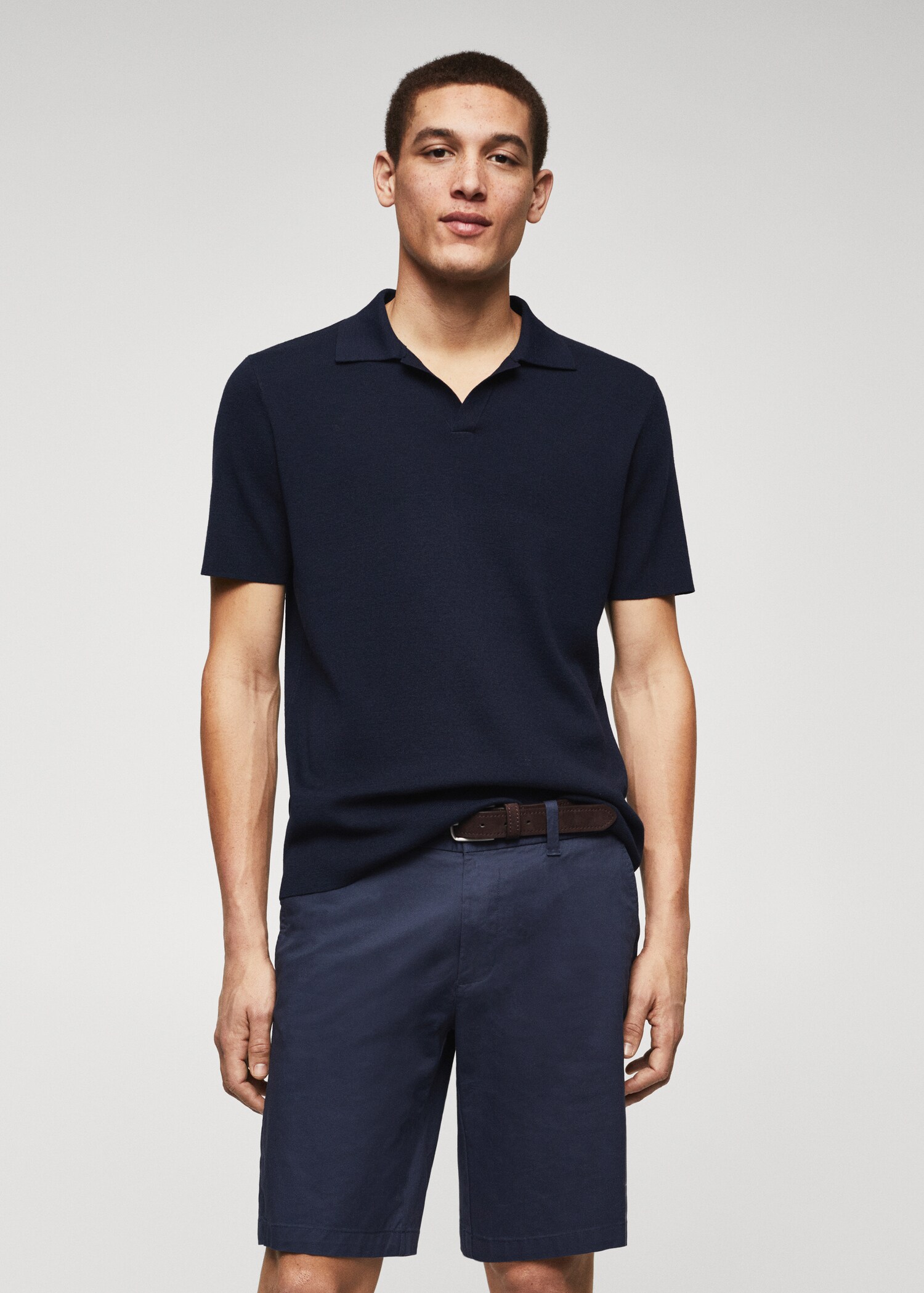 Fine-knit polo shirt - Medium plane